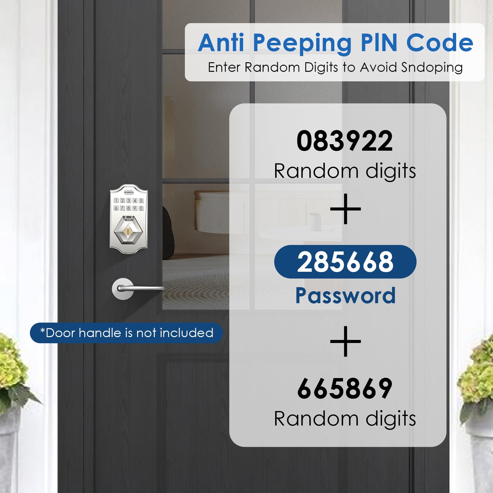 Kanfox Ks3 Keyless Entry Door Lock Deadbolt With Keypad,Smart Locks For Front Door With 2 Keys,Electronic Door Locks Deadbolt,Auto Lock,Easy Installation,Satin Nickel