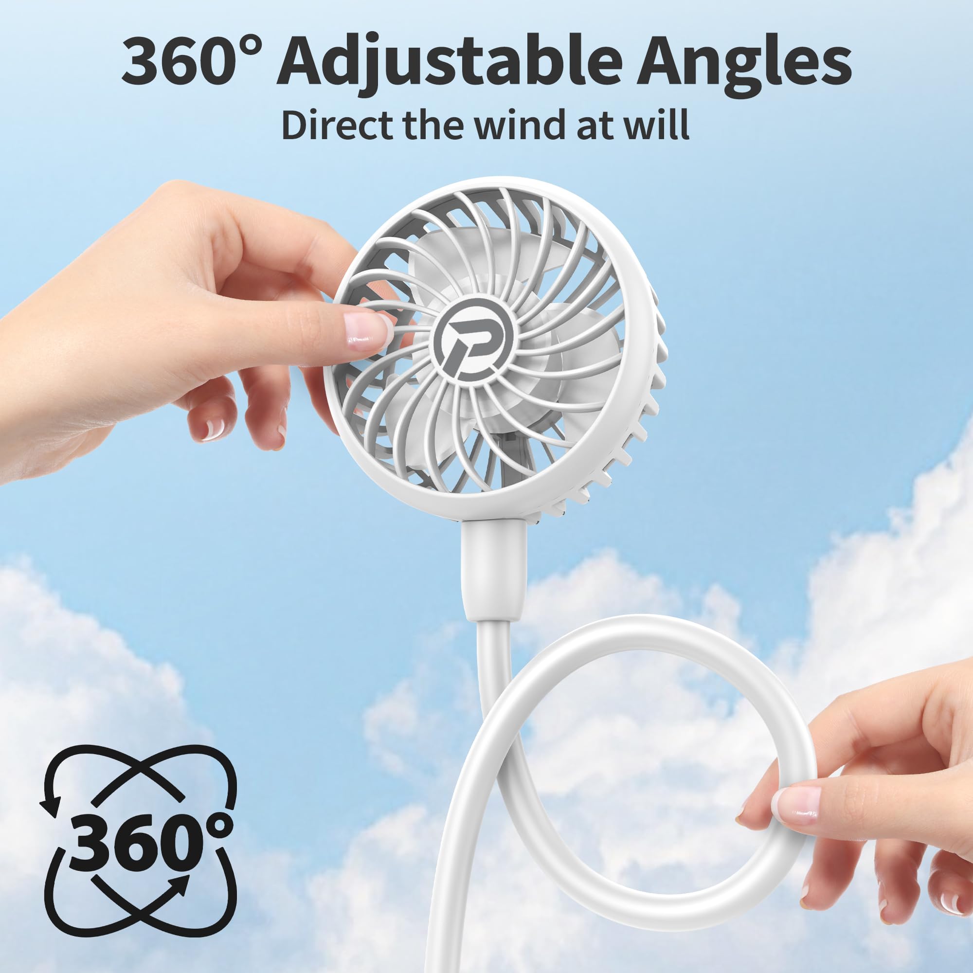 Panergy Portable Neck Fan Rechargeable Hand Free Personal Fan Mini Wearable Battery Operated Usb Fan