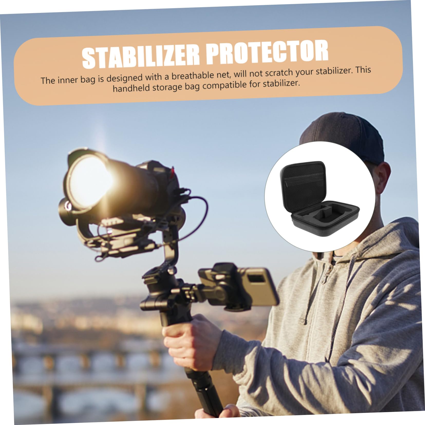Kontonty Professional Case Stabilizer Protective Bag Small Carry Bag Eva Cover For Outdoor Use