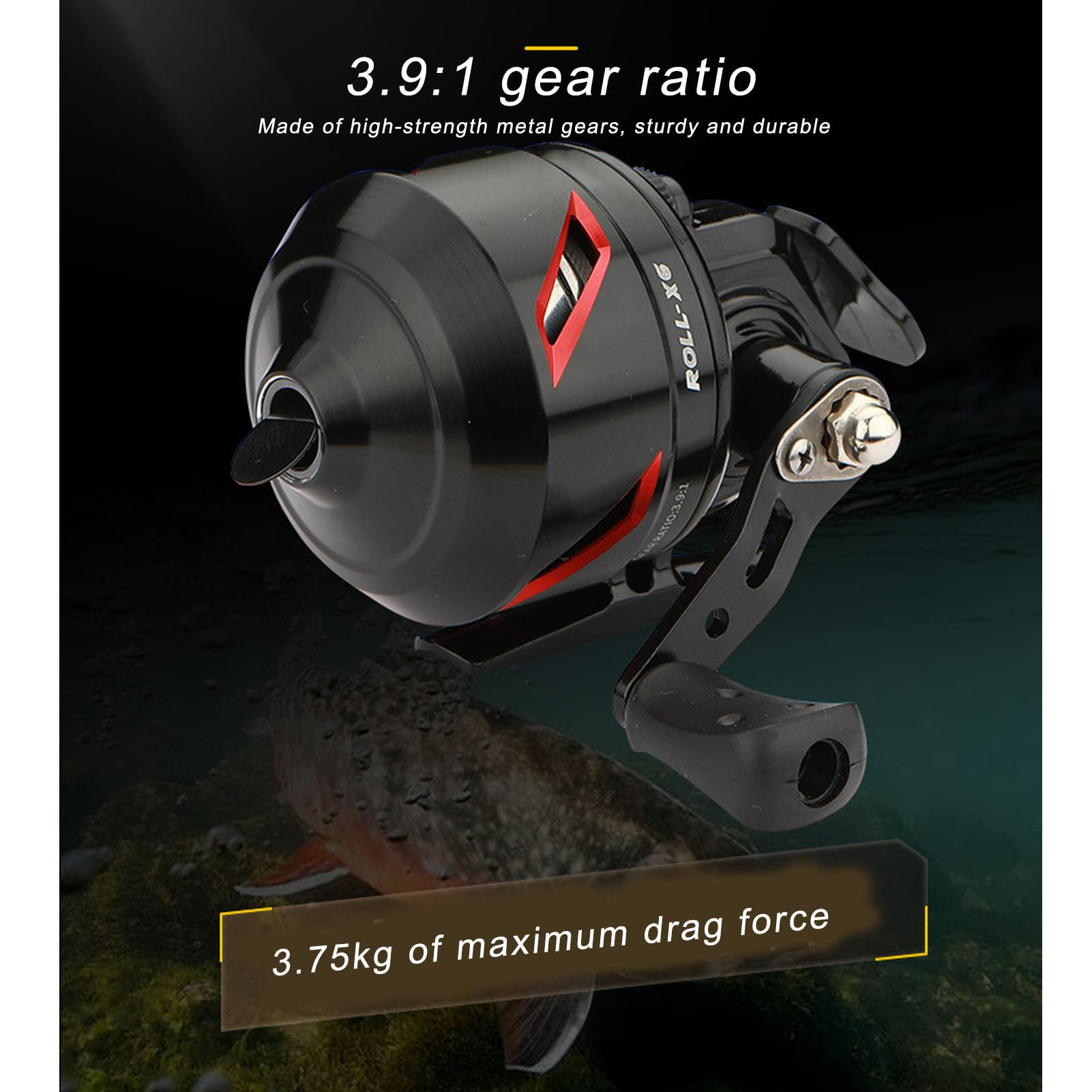 Keenso High Speed Reel, Metal Construction Fishing Gear With 3.9:1 Gear Ratio, 3.75Kg Brake Force For Left Right Retrieve