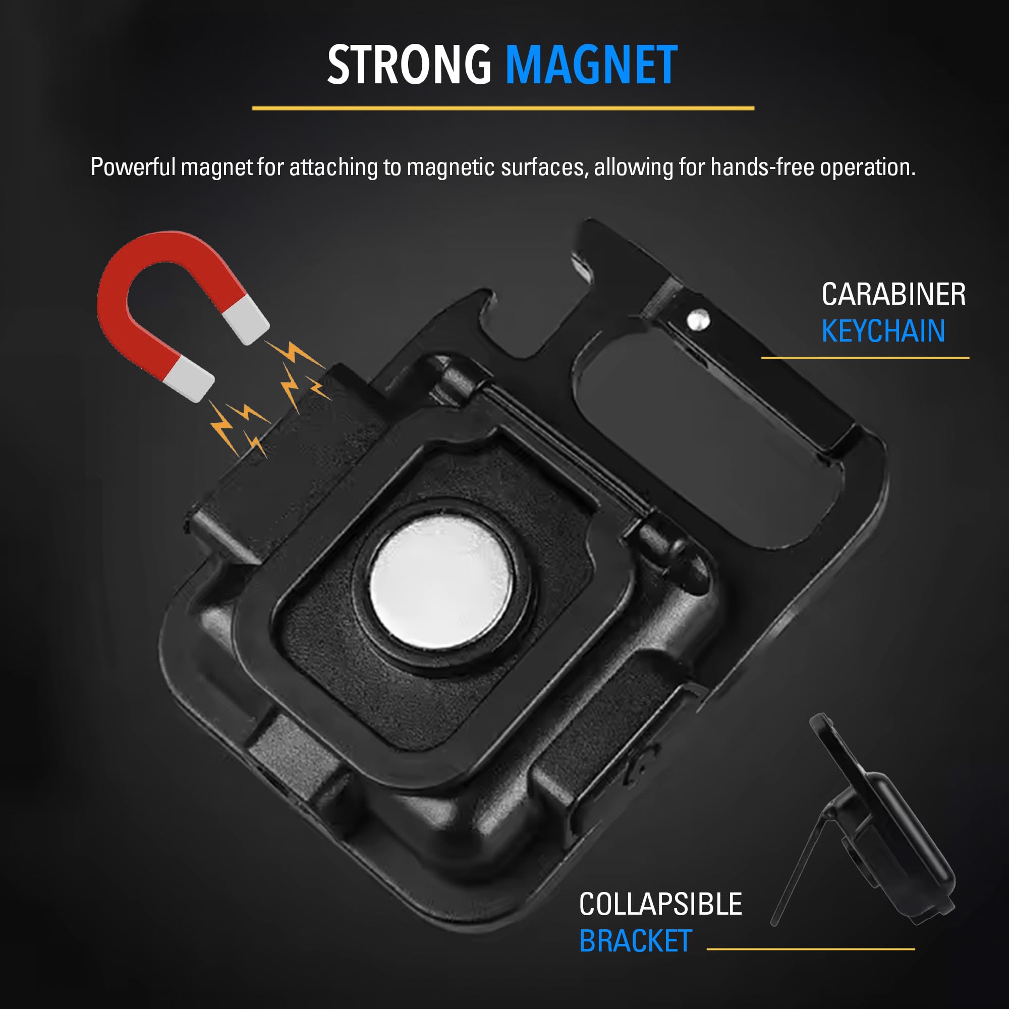 Commercial Lighting Technologies Clt Cob Led Mini Keychain Flashlight – 3 Modes, Emergency Light With Magnetic Base, Bracket, And Bottle Opener For Hiking, Fishing, Camping, And Outdoor Adventures