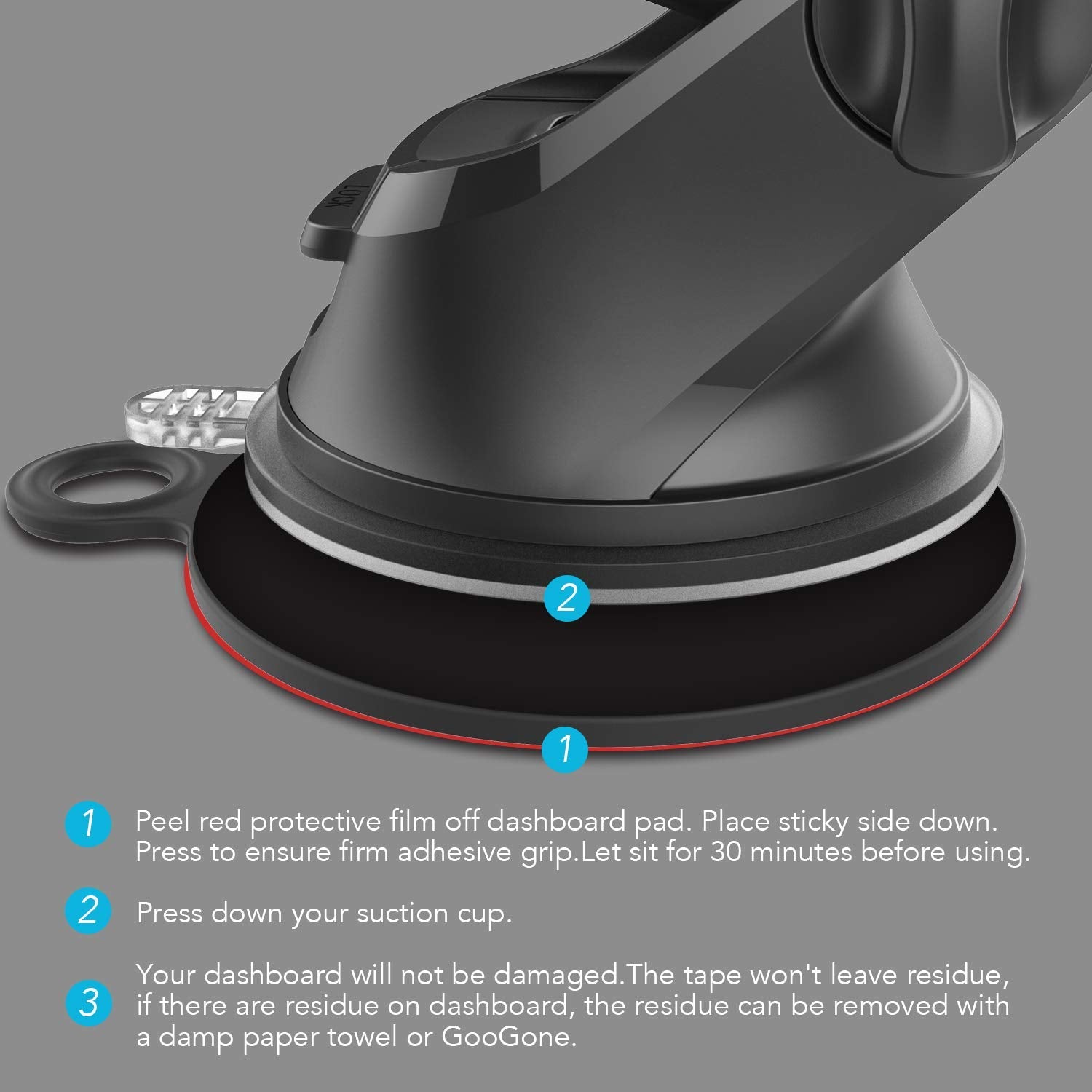 Apps2Car Dashboard Pad Mounting Disk For Suction Cup Phone Mount & Tom Tom Garmin Gps Suction Mount Sat Nav Dash Cam Holder Stick On Universal Dash Mount Pad W/3M Adhesive 70Mm Diameter 3 Pcs