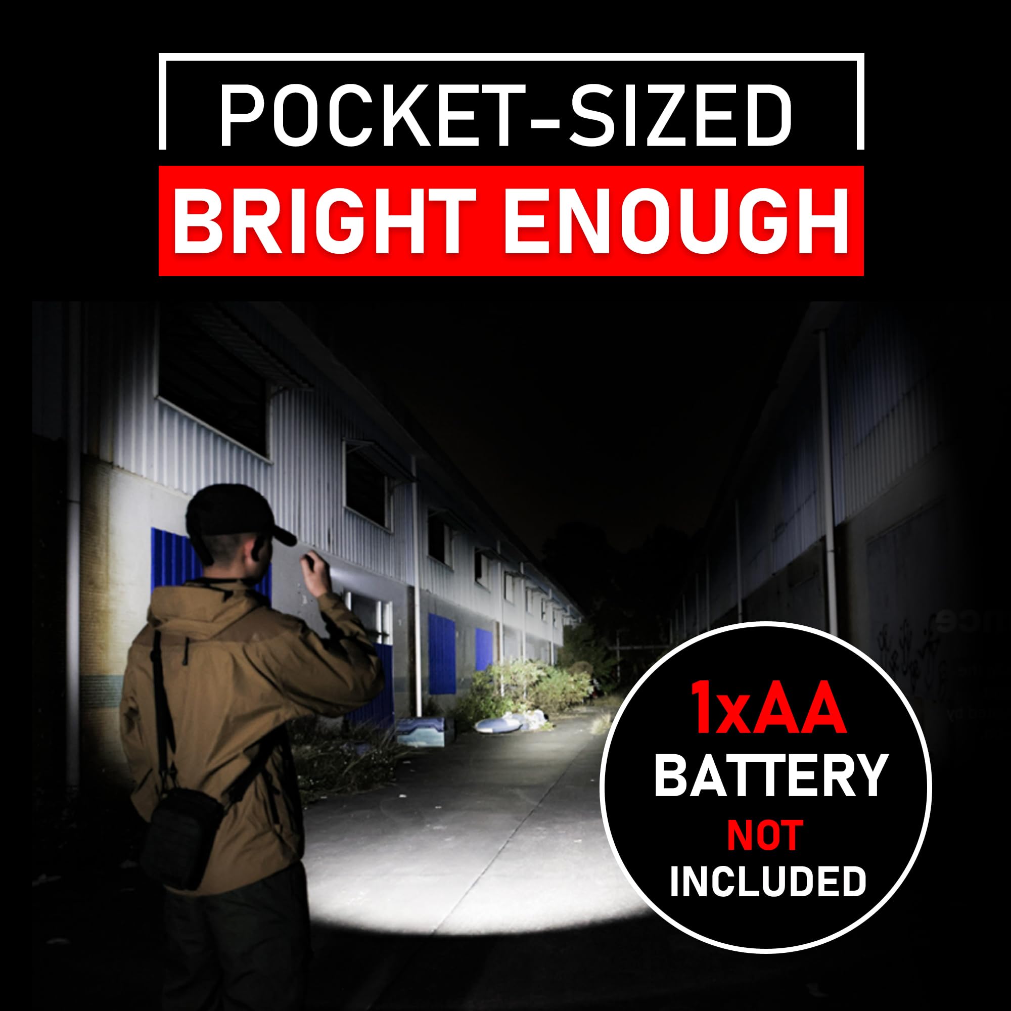 Naiveisland Super Bright Led Mini Flashlights With Belt Clip, Zoomable, Single Modes, Waterproof - Edc Flashlight For , Hiking, Camping, Hurricane & Power Outage,3-Pack