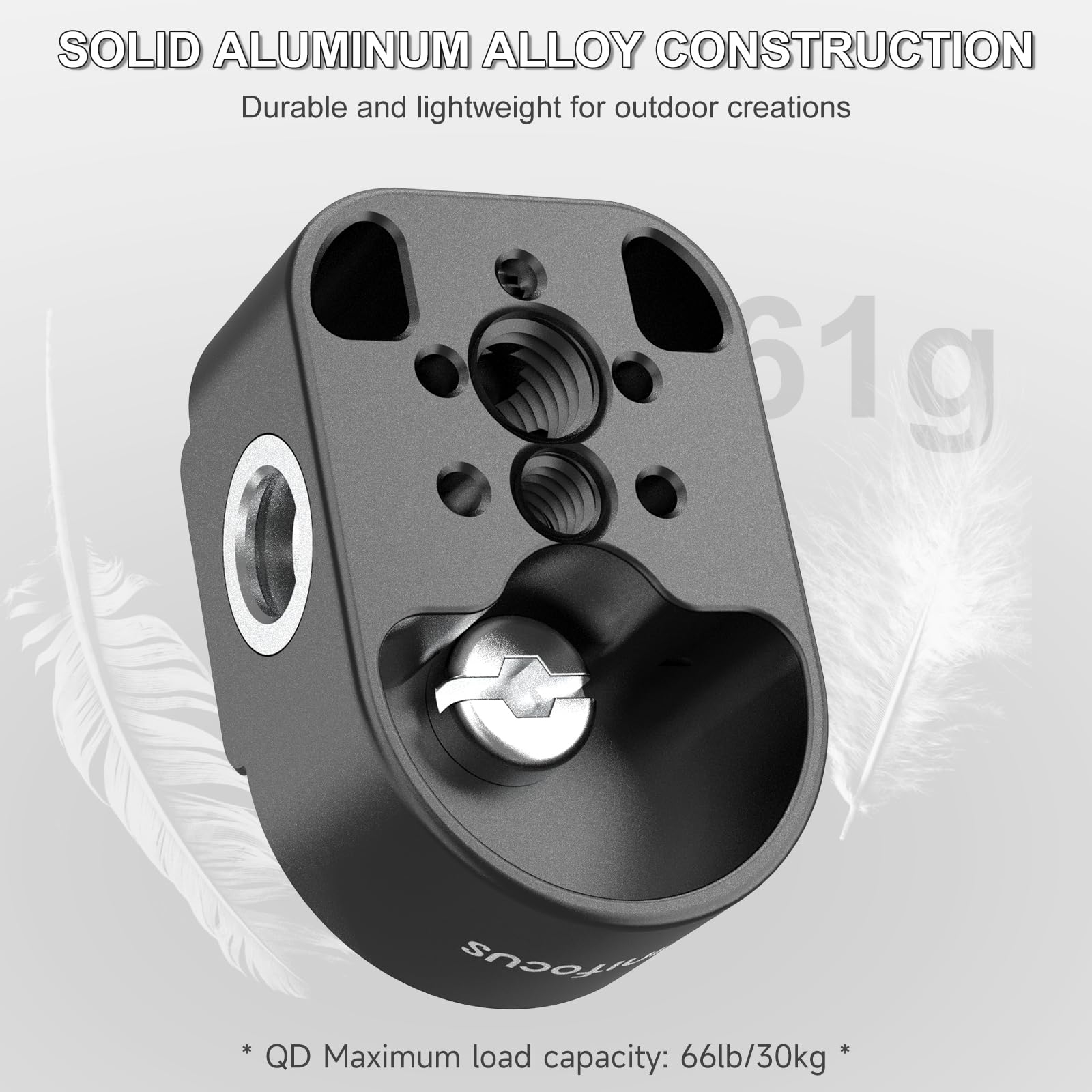 Minifocus Battery Handle Base Compatible With Dji Rs 4/Rs 4 Pro/Rs 3/Rs 3 Pro/Rs 2, Weight-Reducing Baseplate Accessory Mounting Bracket With Qd Socket, 1/4" & 3/8" Threads