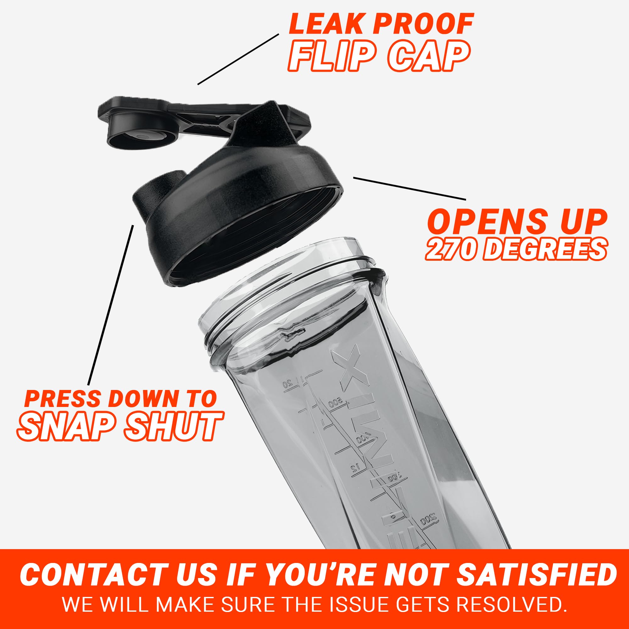 Helimix 2.0 Vortex Blender Shaker Bottle Holds Upto 28Oz  No Blending Ball Or Whisk  Usa Made