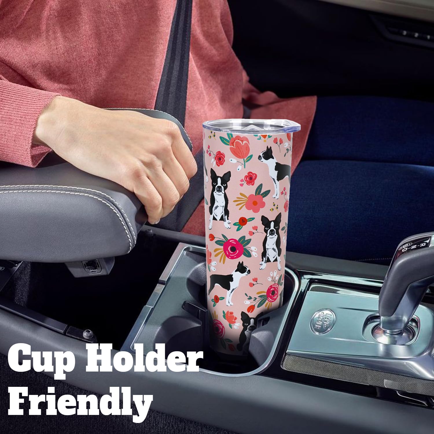 Boston Terrier For Women Cute Dog Tumbler Coffee Cup For Women Boston Terrier Travel Mug