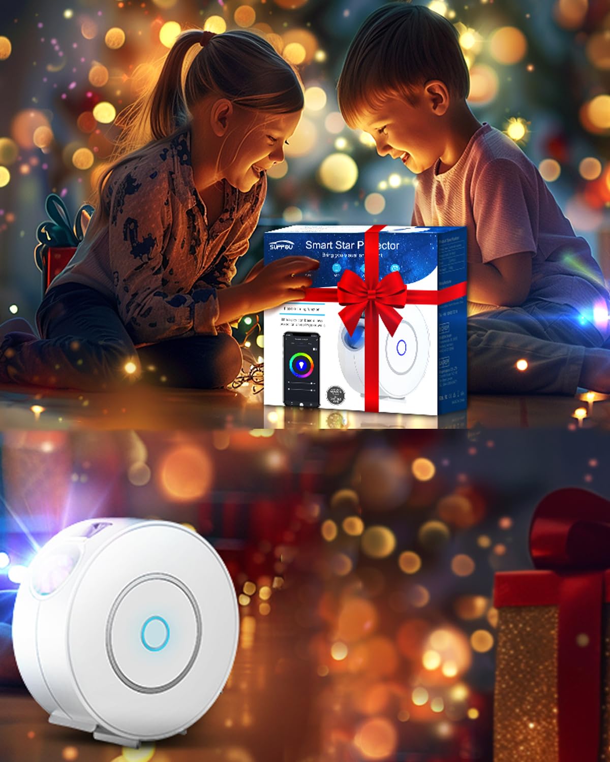 Voion Smart Galaxy Star Projector, Led Nebula Ceiling Night Light With App & Voice Control, Perfect For Gaming Rooms, Bedrooms, Home Theater, And Camp Tent, Stunning Starry Sky Effect (White)