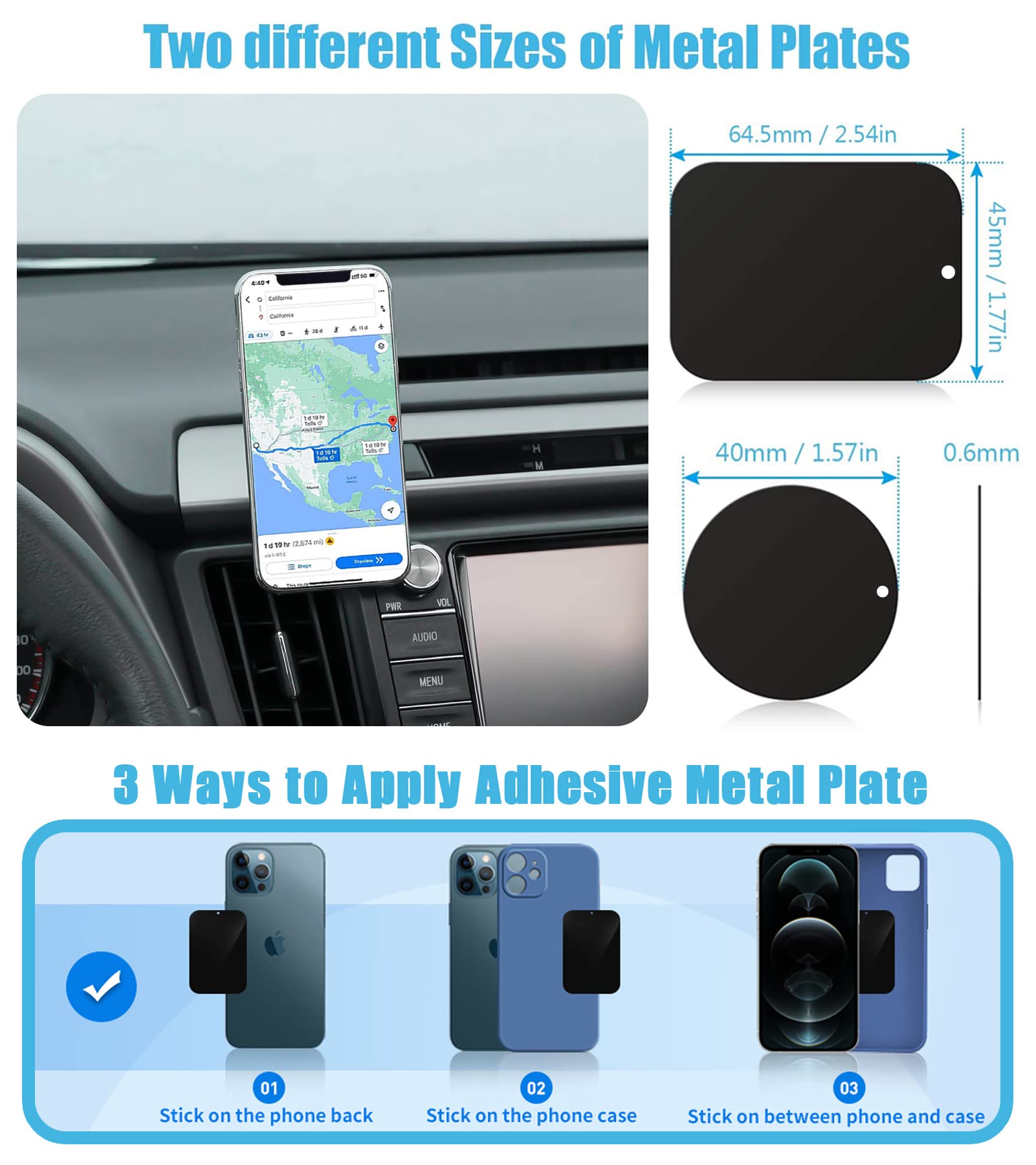 Ve Ve Power Car Phone Holder, Air Vent Hands  Adjustable Phone Stand, Auto Cradles Dashboard Mount For Toyota Rav4 2013-2018, Custom Magnetic Navigation Bracket For All Smartphone, For Iphone