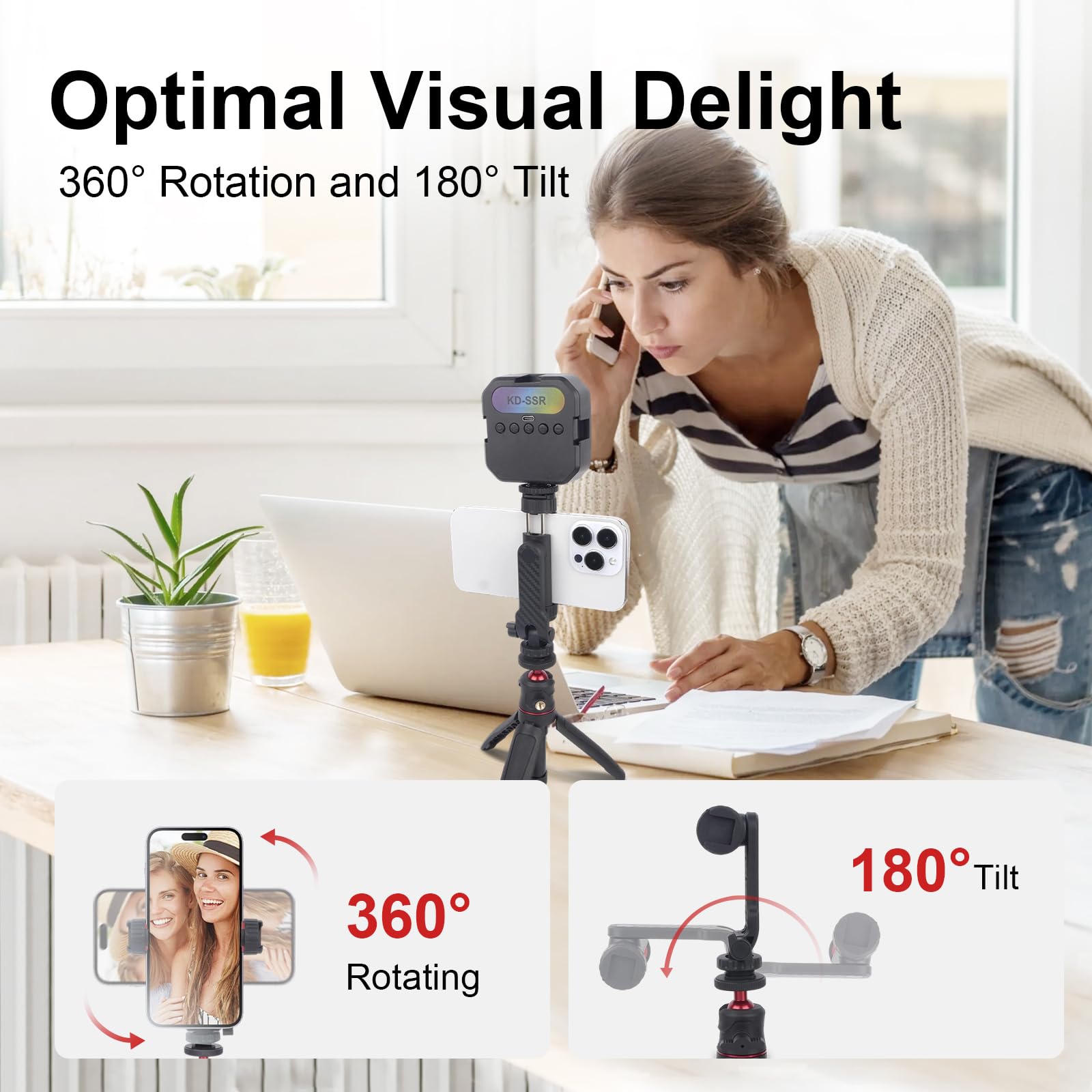 Mechrig Extendable Mini Tripod Selfie Stick Kits, Vlogging Tripod Camera Handheld With 360° Ball Head/Cold Shoe/3-Section Adjustment, Desktop Camera Stand For Phone/Dslr Action Cams (Sy028)
