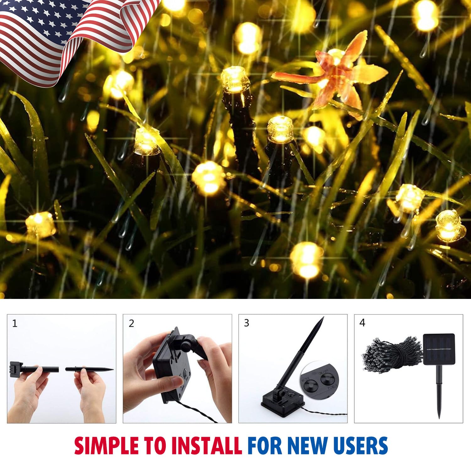 G.Catacc 6-Pack Outdoor String Lights Solar Powered, Total 240Ft 600 Led 8 Modes Waterproof Solar Fairy Lights For Outside Tree Patio Yard Holiday Decor (Warm White)