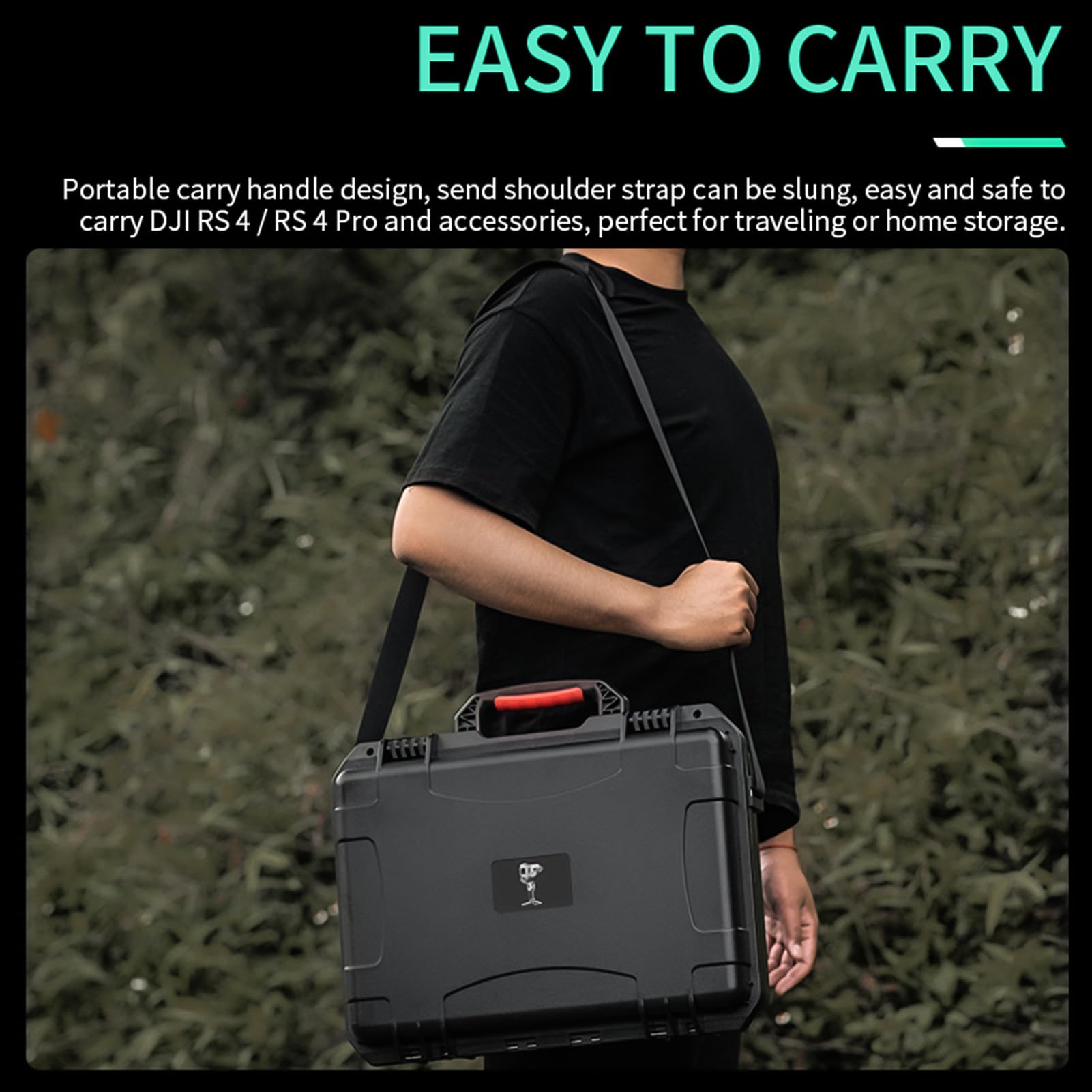 Camnoon Portable Storage Box Travel Hardshell Carrying Case With Top Carry Handle Shoulder Strap Shock-Proof Waterproof Replacement For Dji Rs 4/ Rs 4 Pro Gimbal Stabilizer