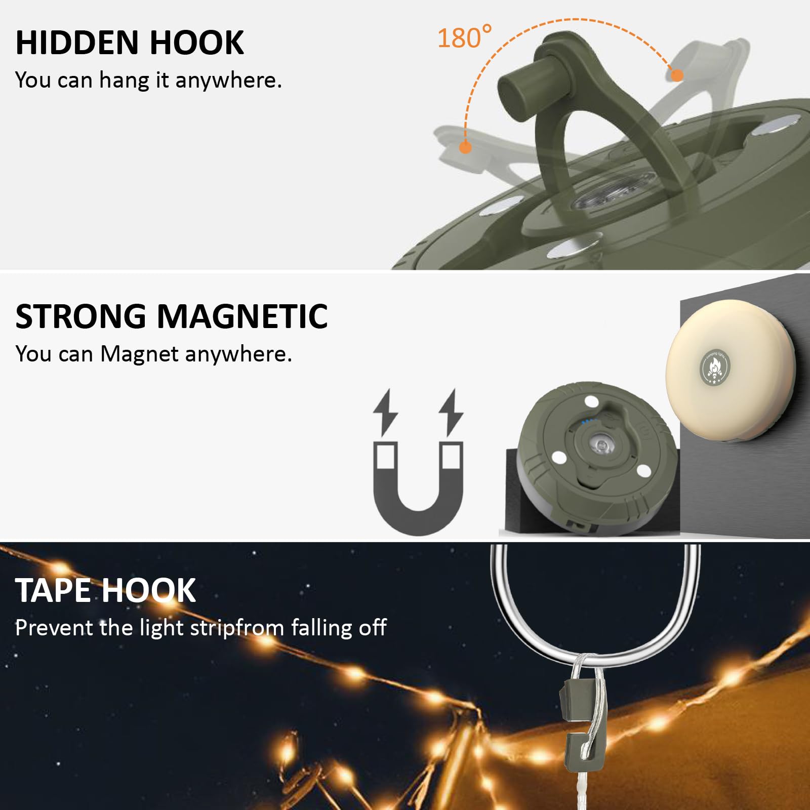 Mdcmlks Outdoor String Lights With 8 Modes, Usb Charging, 32.8Ft Waterproof For Camping, Hiking, Christmas