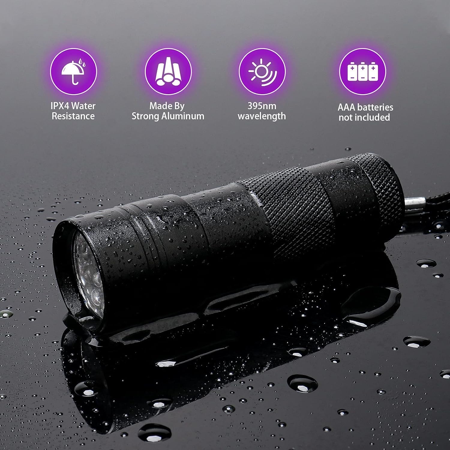 Cosoos 4 Pack Blacklight Flashlights, 395Nm Uv Handheld Black Light Flashlight, 12Led Mini Portable Pet Urine Detector For Dog Cat Urine, Scorpions, Dry Stains, Bed Bugs
