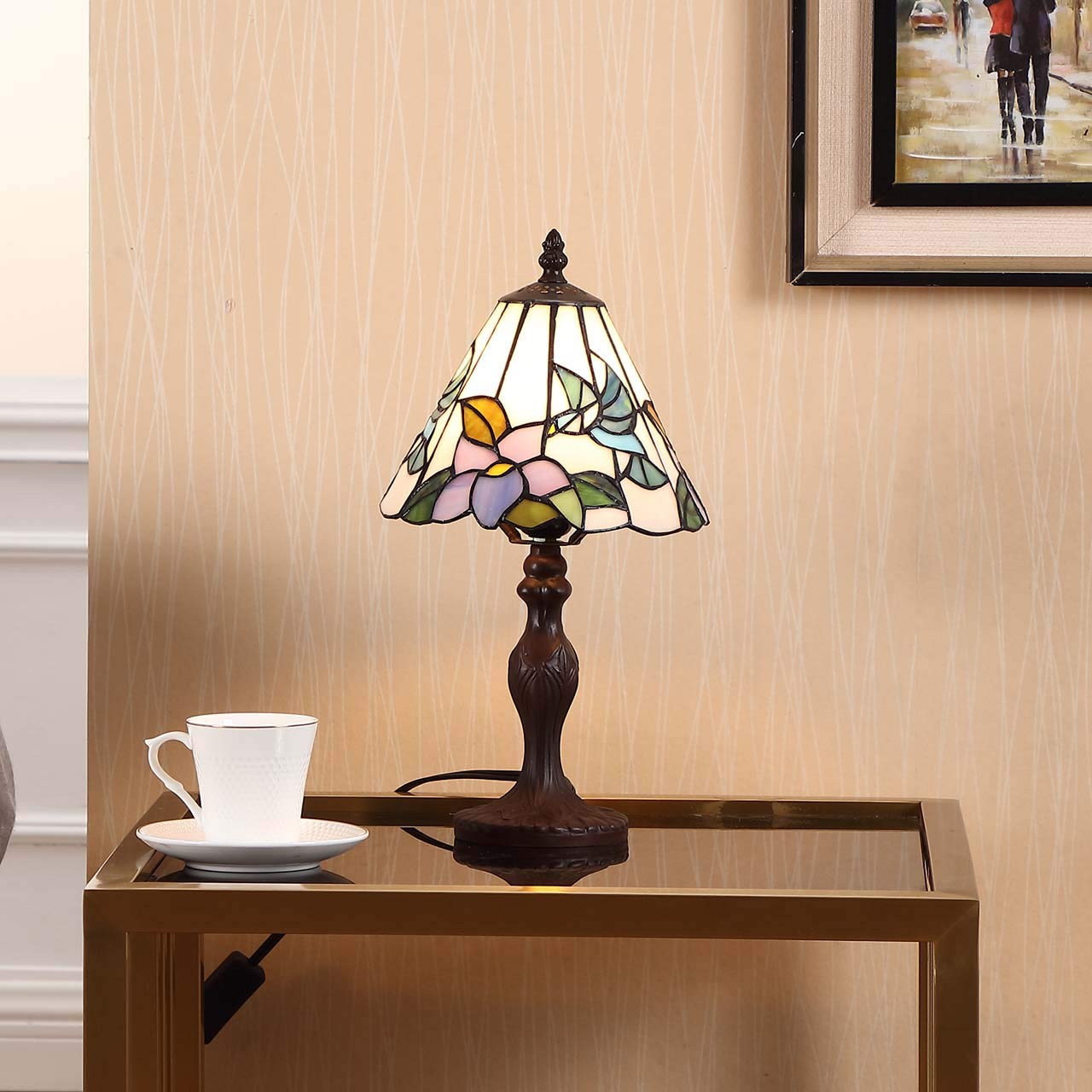 Bieye B10718 Antique Brown Table Lamp Base With E26 Light Socket, 4" Wx14.5 H