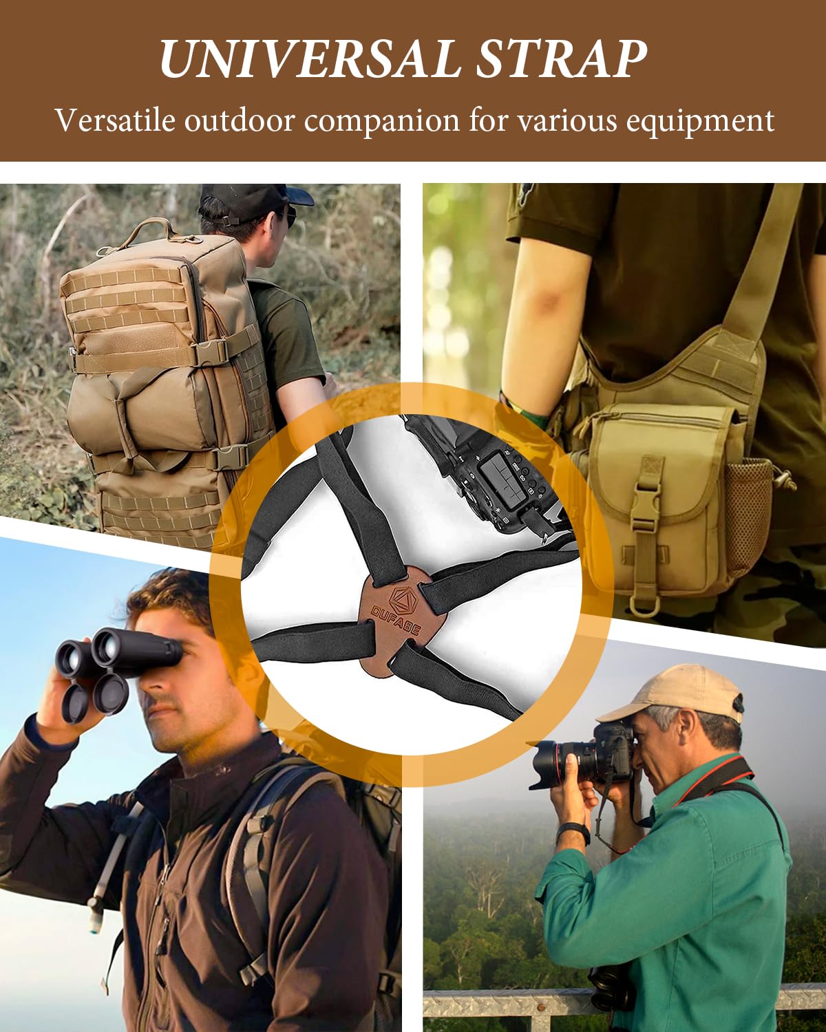Oufabe Binocular Harness Strap, Binocular Harness For Birding, X-Shaped Decompression Binocular Strap,Cross Binocular Straps Harness, Fits For Carrying Binocular, Cameras, Rangefinders And More