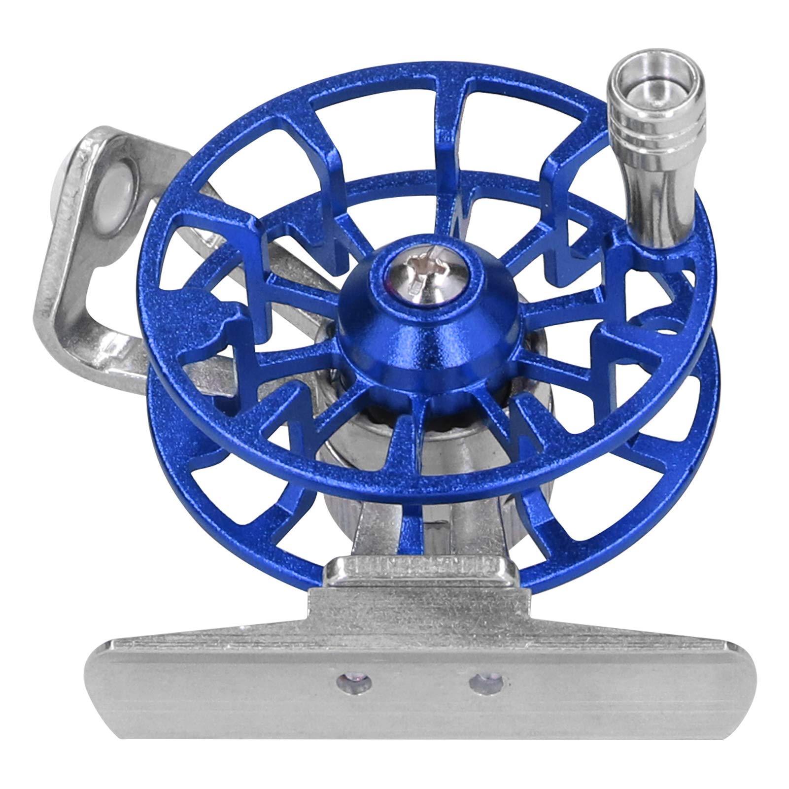 Pinsofy Fishing Reels, Aluminum Alloy Right-Handed Equipped With Ceramic Wire Hole, Reels, Boat Fishing For Ice Fishing(Blue)