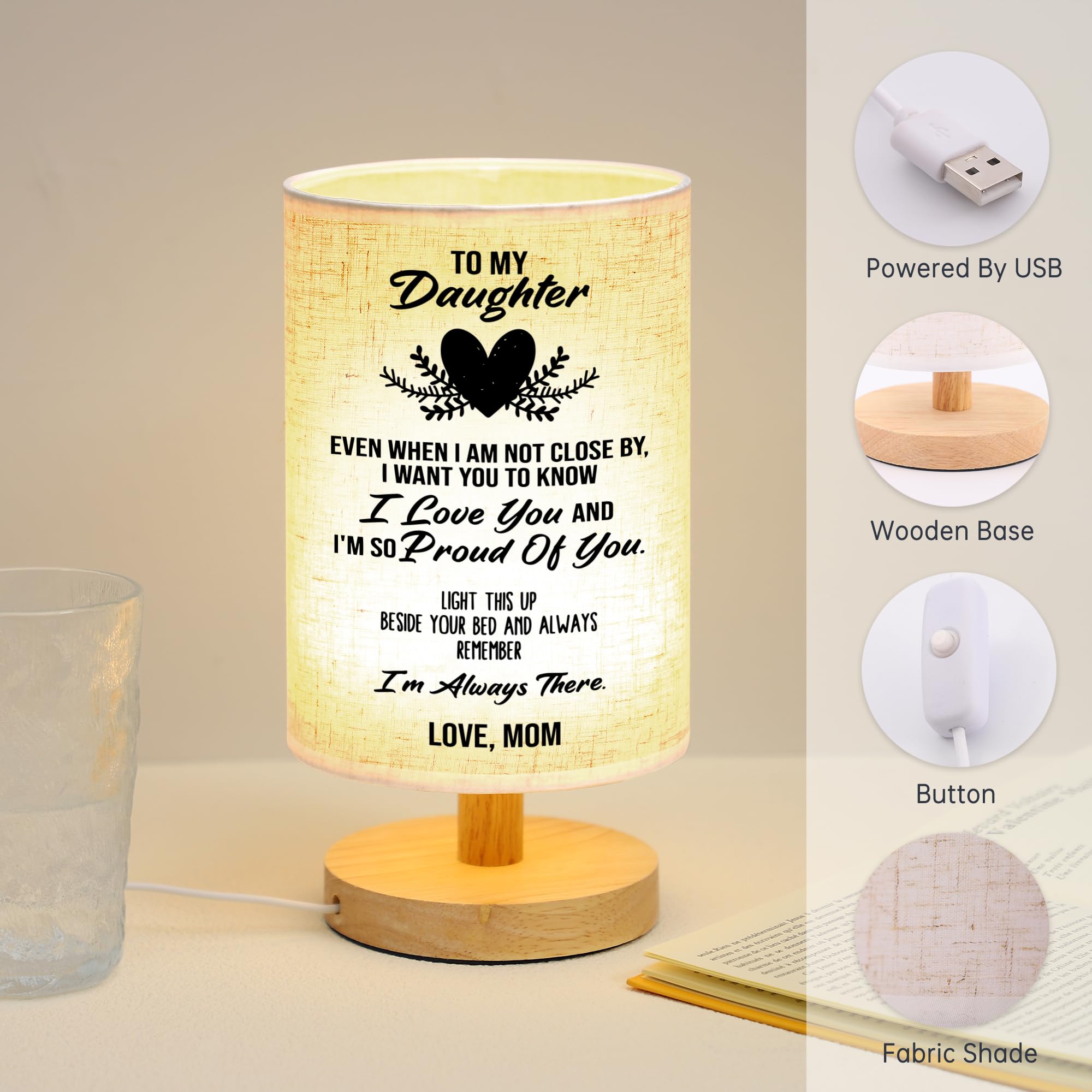 Wsyear Mothers Day Birthday Daughter From Mom- For Daughter From Mom, Table Lamp To My Daughter For Birthday Anniversary Wedding Ideas