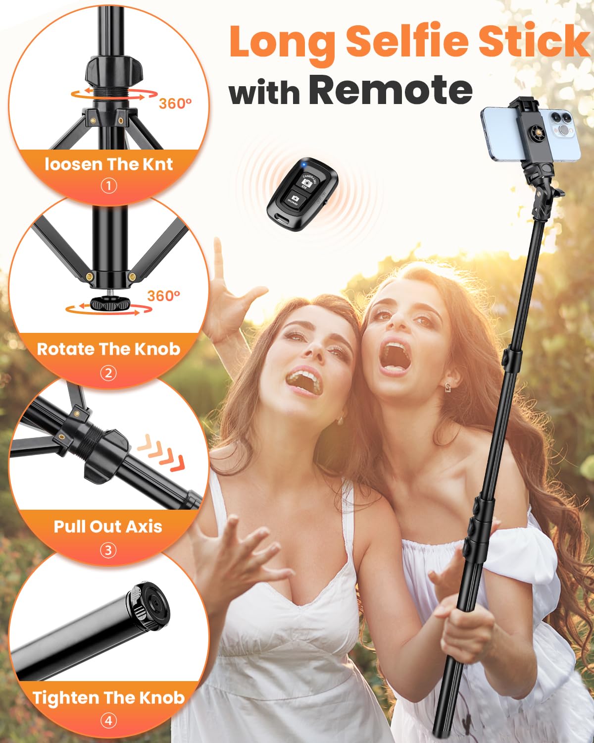Victiv Phone Tripod Stand With Gooseneck And Remote, 85" Tall Tripod For Iphone Adjustable, Overhead Phone Stand For Recording/Watching/Cooking/Fitness/Vlog, Compatible With Iphone Android, Digital Camera