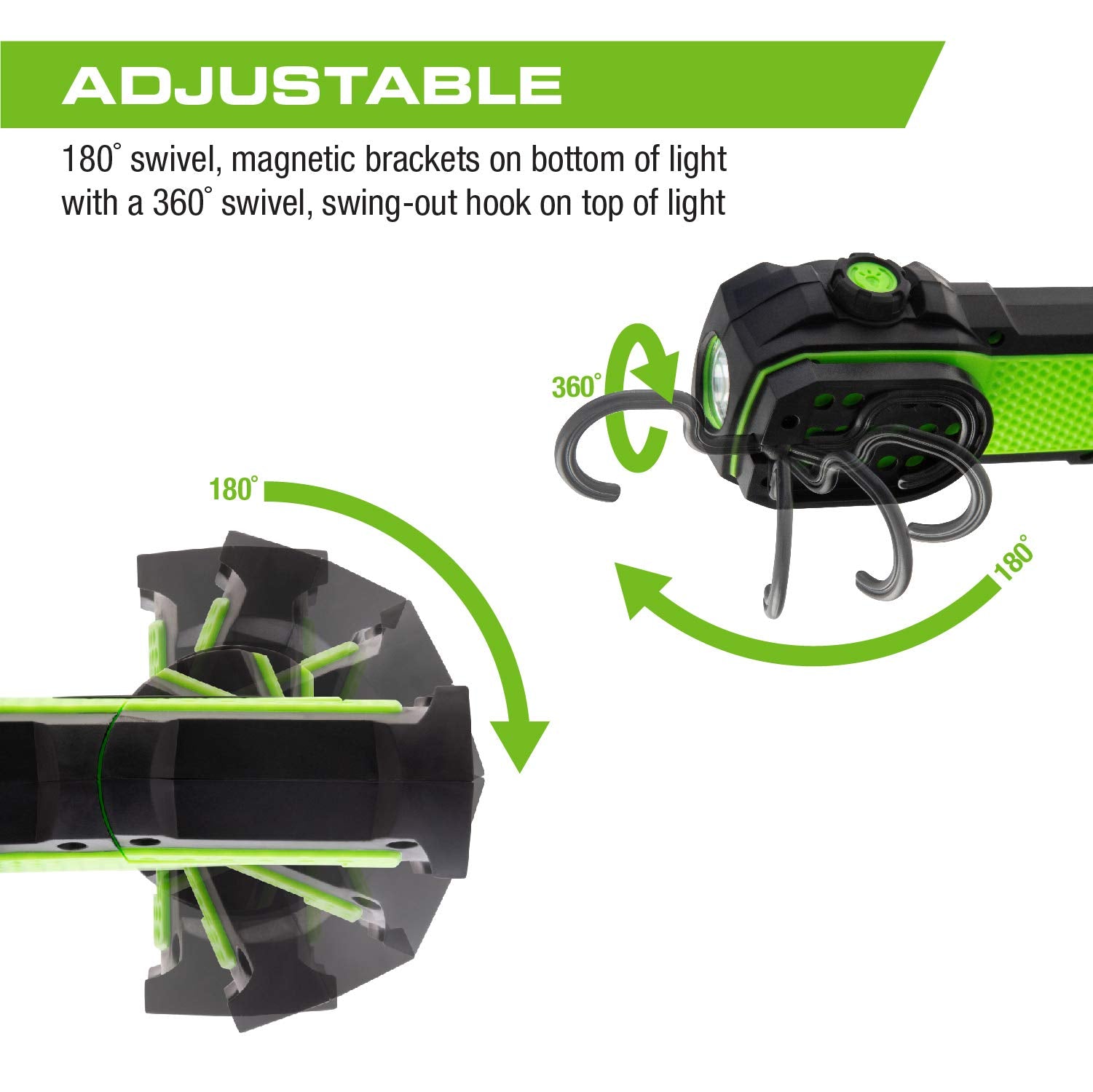 Arcan 500-Lumens Rechargeable Swivel Flashlight With Usb Port (Alswivel)