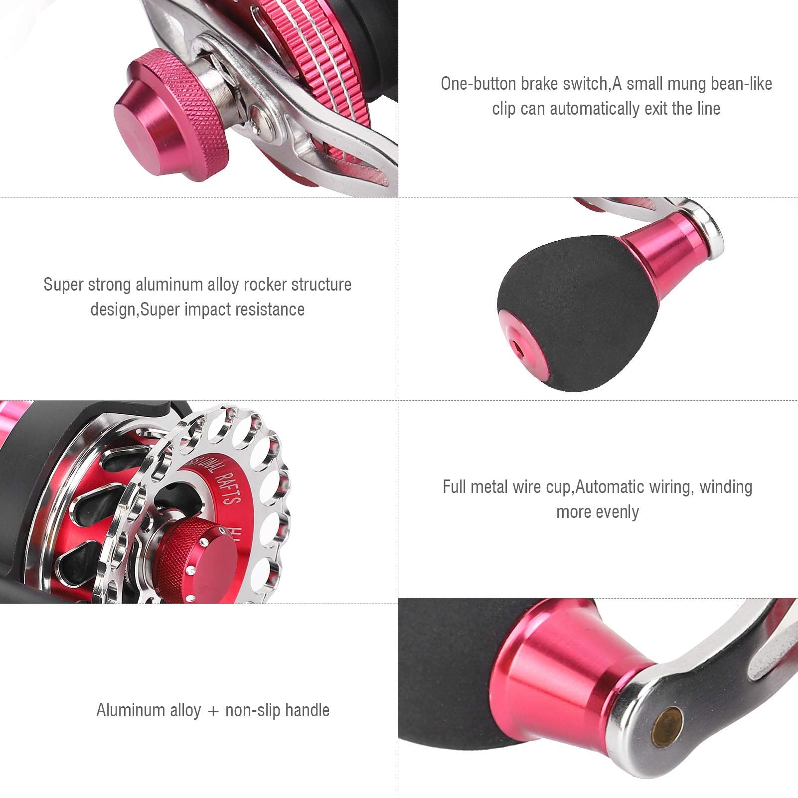 Dilwe Fishing Reels Wheel,Portable High Strength Fishing Reels 10+1 Bb 2.6:1 Gear Ratio Fishing Raft Wheel Fishing Accessory(Left Hand Type)