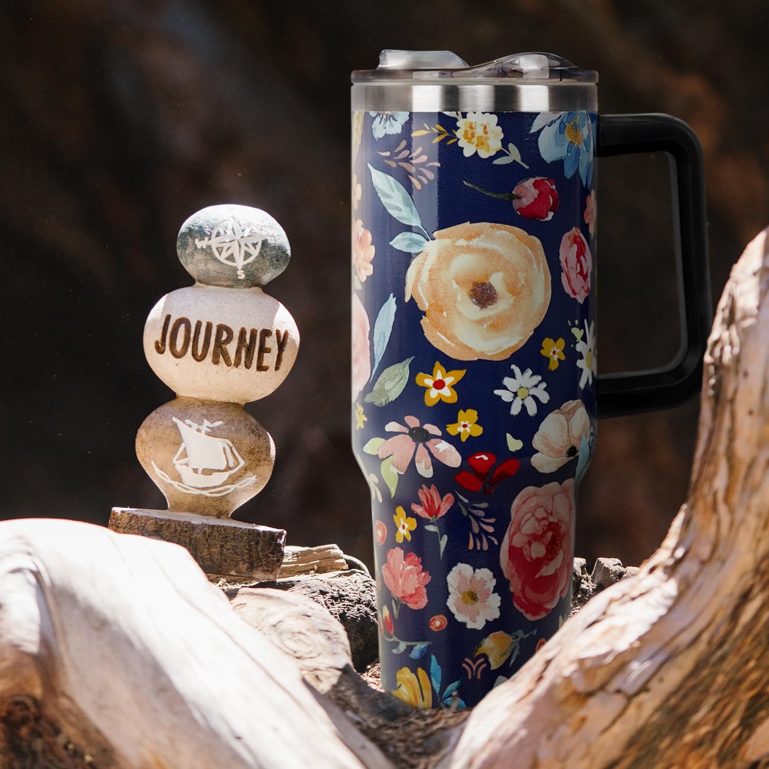 40 Oz Tumbler With Handle And Straw Lid  Vacuum Insulated Leak Proof Tumbler