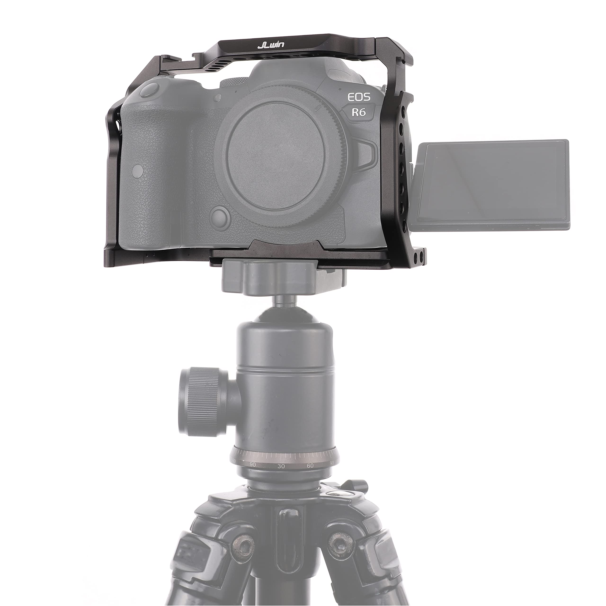 Fotga Dslr Camera Cage Video Stabilizer For Canon R5 R5C R6,Compatible With Arca Swiss Clamp,Multiple 1/4" 3/8" Screw Holes