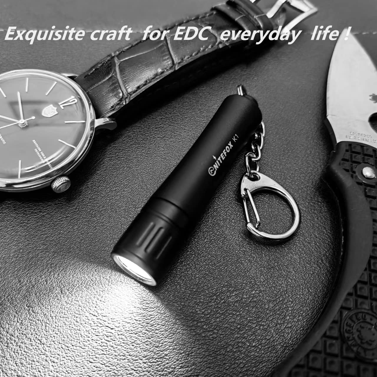 Nitefox Bright Keychain Flashlight K1,High Bright 150 Lumens,As Small Flashlight Lantern Camp Lamp Light,Waterproof Torch For Edc,Reading,Sleep,Dog Walking,Camping,Hiking (2 Pcs Black Red)