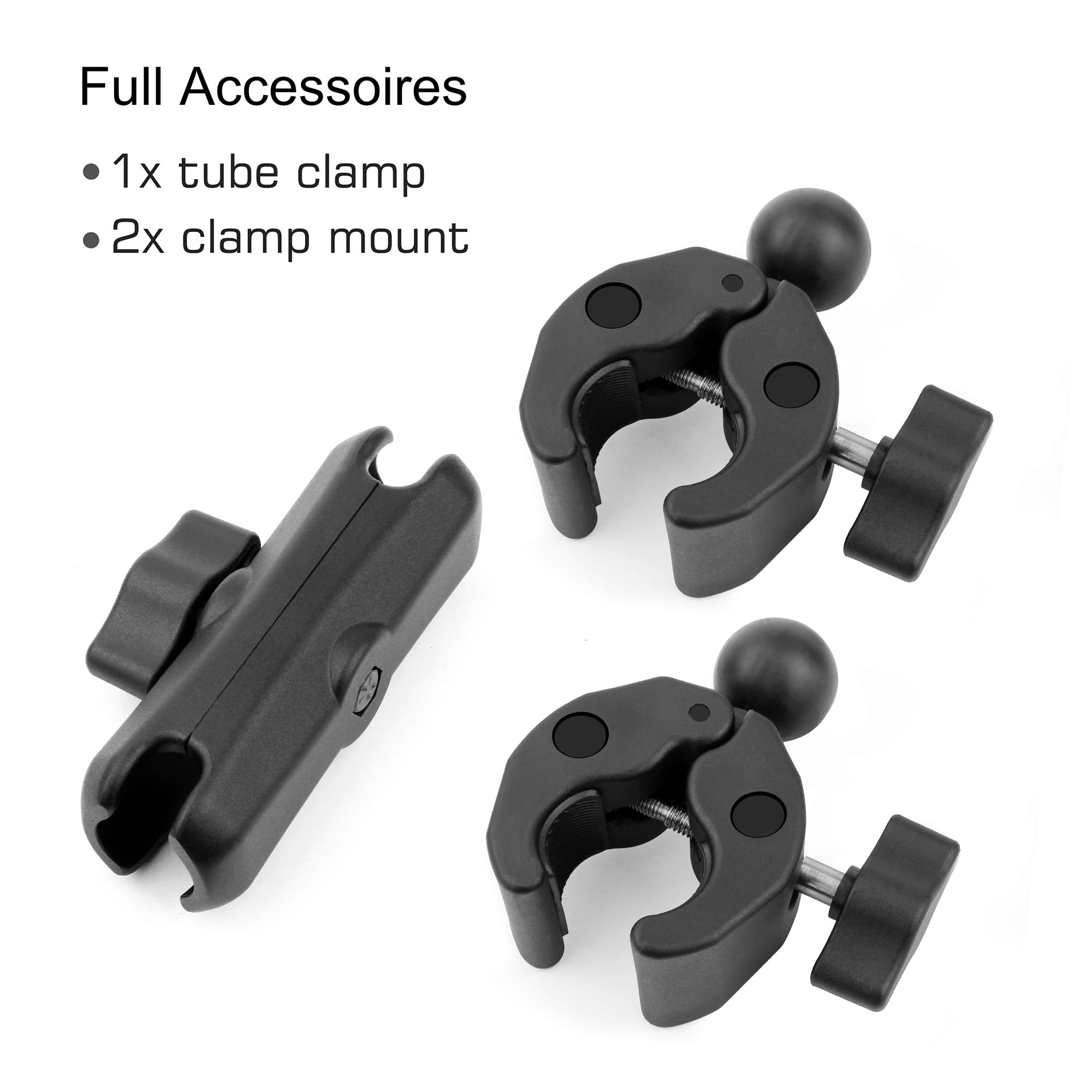 Gepuly Super Clamp Double Camera Clamp, 20-50Mm Aluminum Magic Arm Dual Ball Head Heavy Duty For Handlebar/Tripod/Photo Studio Light Stand/Umbrella Chair/Pole/Cross Bars/Motorcycle/Bike/Tabletop