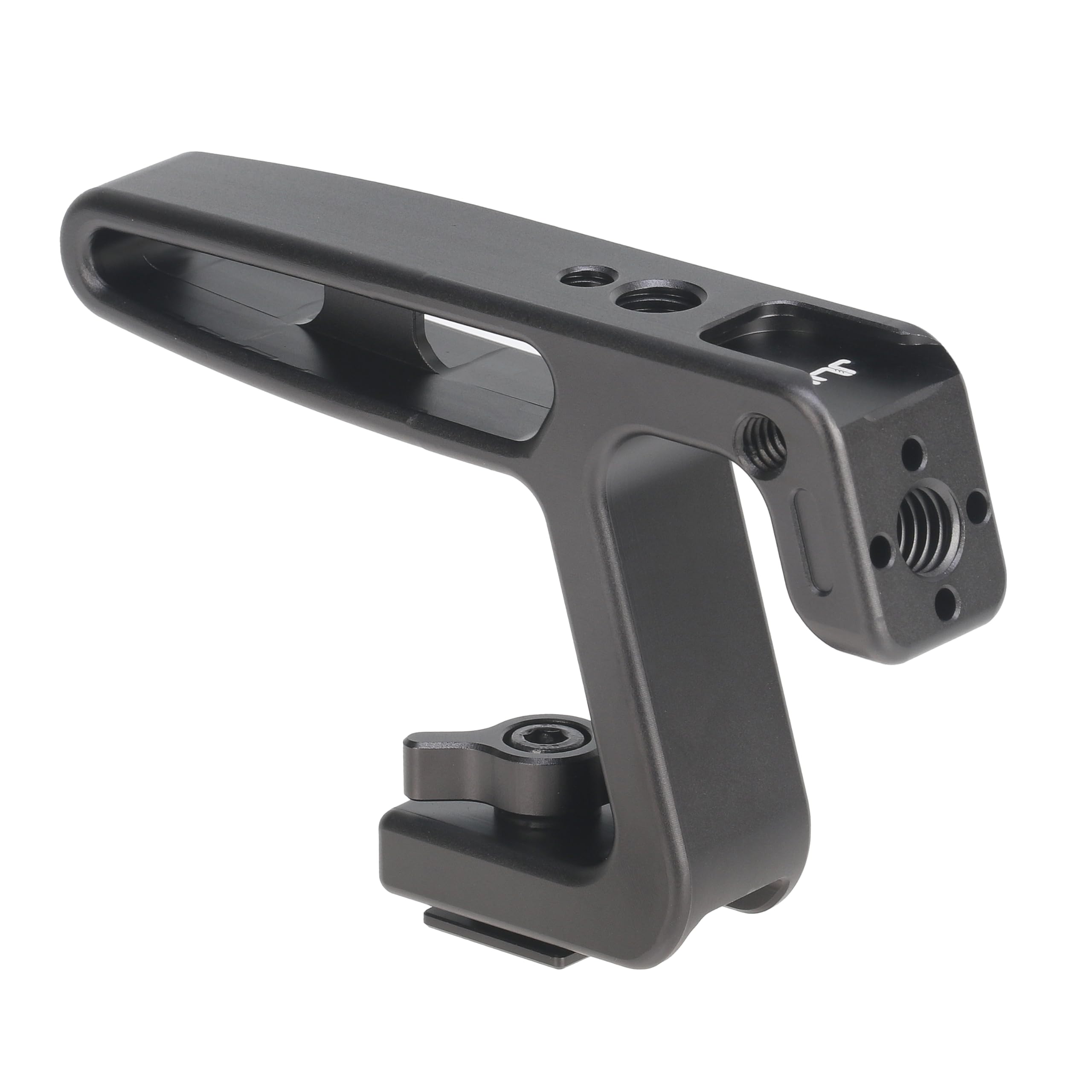 Focusfoto Mini Top Handle With Cold Shoe Mount For Lightweight Vlogging Cameras, Camera Cage Rig, Mini Top/Side Handle Grip With Cold Shoe Mount & 1/4"-20 & 3/8"-16 Locating Holes For Arri Type