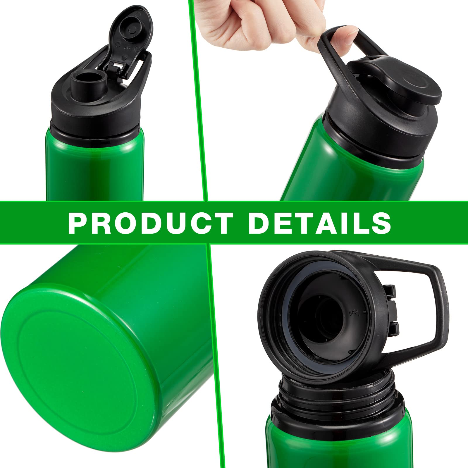 10 Pcs Aluminum Water Bottle 17 Oz Reusable Bike Snap Lid Metal Water Bottle Lightweight Portable