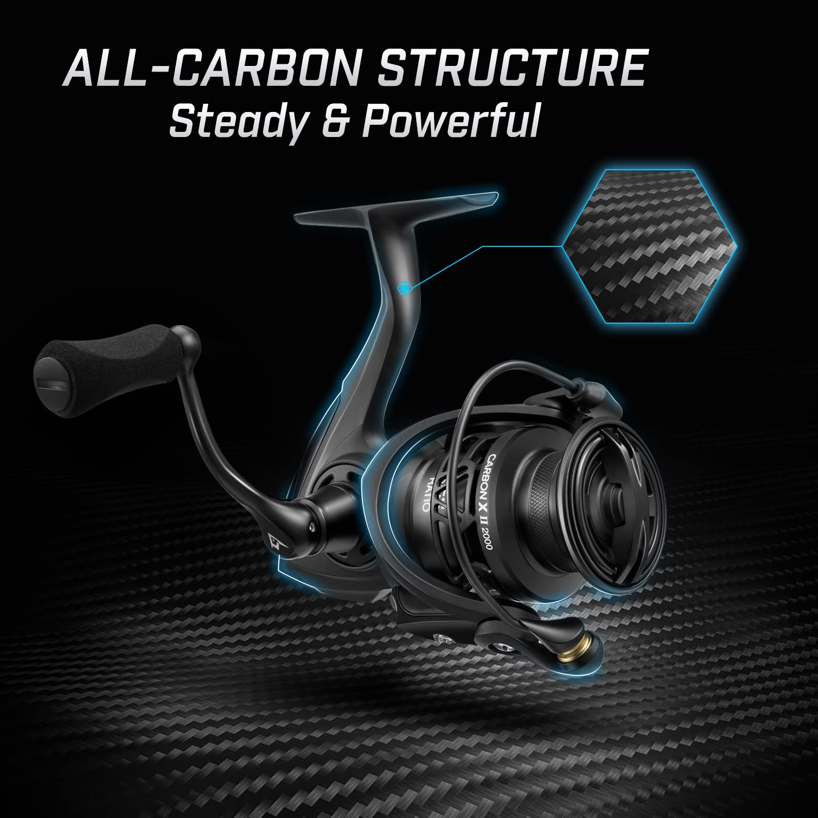 Piscifun Carbon X Ii Spinning Reels, Light To 5.5Oz,  Carbon Frame Rotor, 22Lbs Max Drag, 10+1 Shielded Bb, 6.2:1/5.2:1, Smooth Powerful Freshwater Saltwater Spinning Fishing Reel