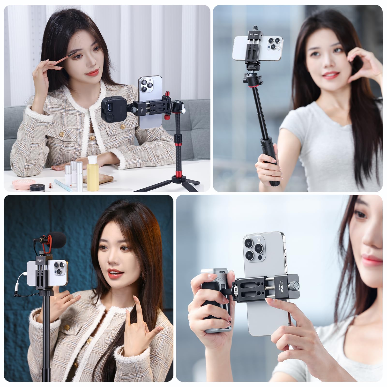 Ulanzi Ma33 Metal Phone Tripod Mount With Arca Port & 2 Cold Shoes, 360° Adjustable Smartphone Tripod Adapter Cell Phone Stand Holder Phone Clamp Suitable For Iphone 15 Pro/14/13/12/Samsung