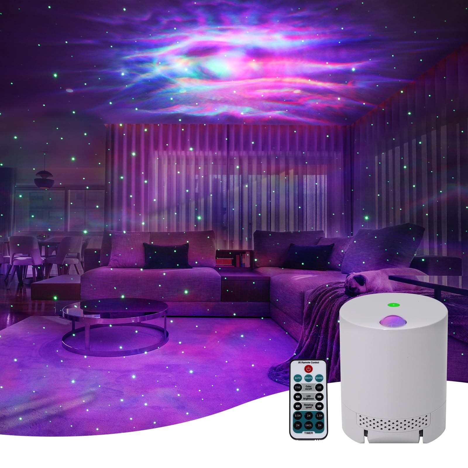 Caiyue Star Projector, Galaxy Projector For Bedroom, Night Light Projector With Timer And Remote Control, Adjustable Speed And Brightness, For Aurora Projector For Bedroom, Living Room And Home Theater