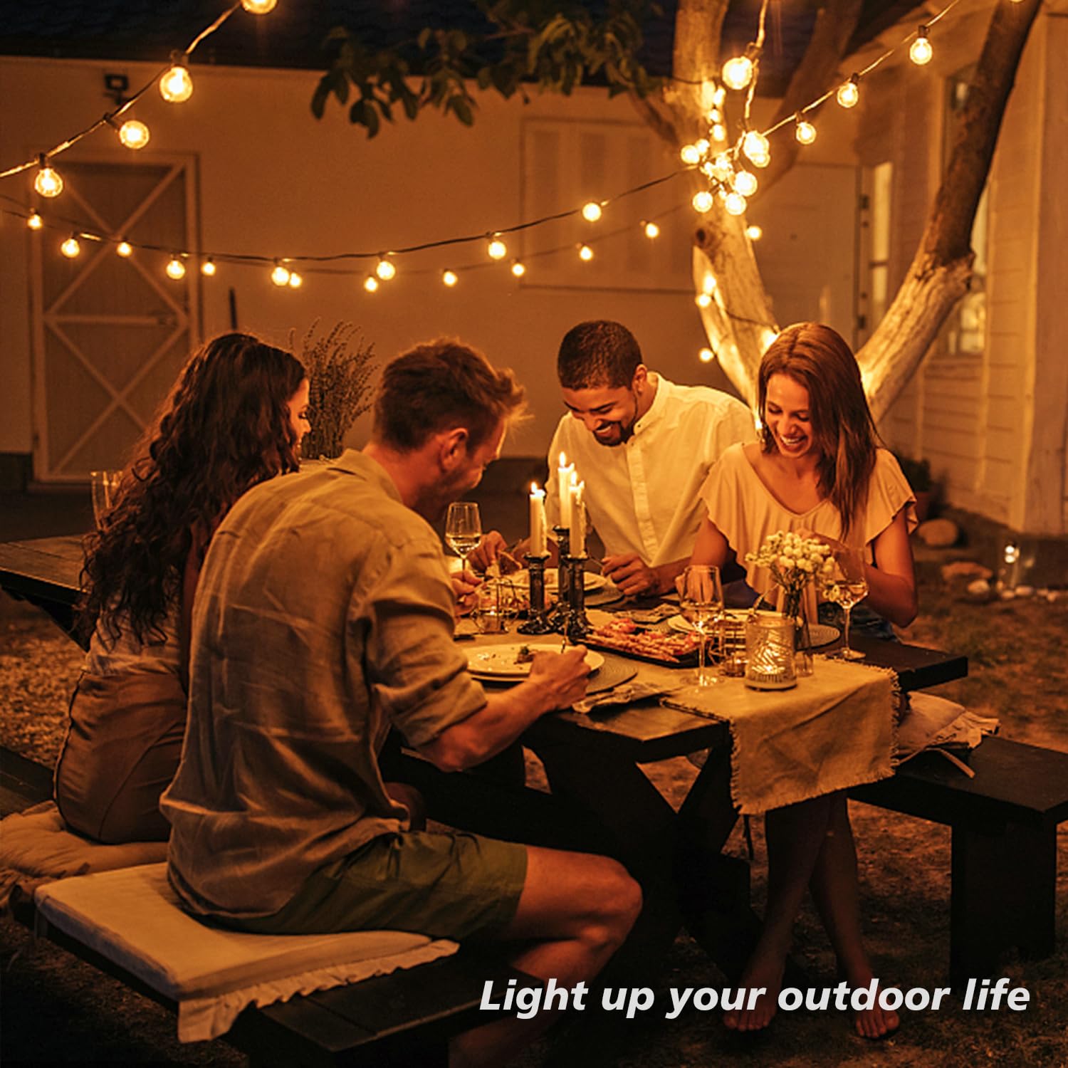 Lieidi 25-Pack G40 Led Replacement Light Bulbs, E12 Screw Base Shatterproof Globe Bulbs For Outdoor String Lights, 0.6Watt Equvalent To 5 Watt Incandescent Bulbs, Warm White 2200K