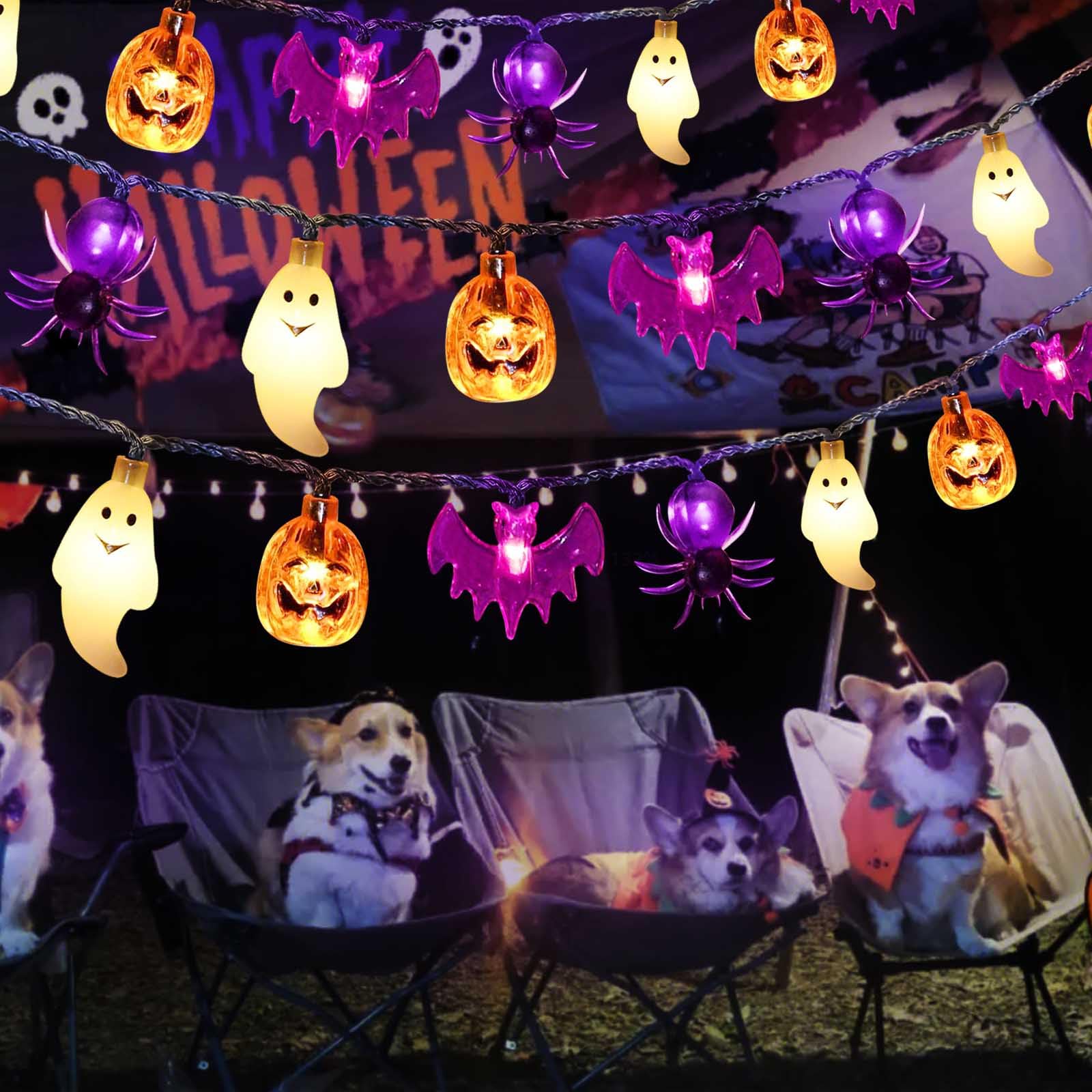 Dontsri Solar Powered Halloween Lights, 40 Led, 8 Modes, Waterproof, Auto On/Off, Outdoor Use
