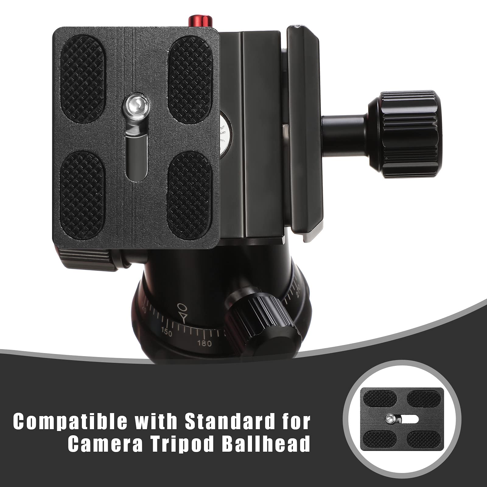 Frienda 2 Pieces Metal Quick Release Plate With 1/4''-20 Camera Screw Tripod Mount Plate Fits Standard For Dslr Camera Tripod Ball Head(Black,Pu50)