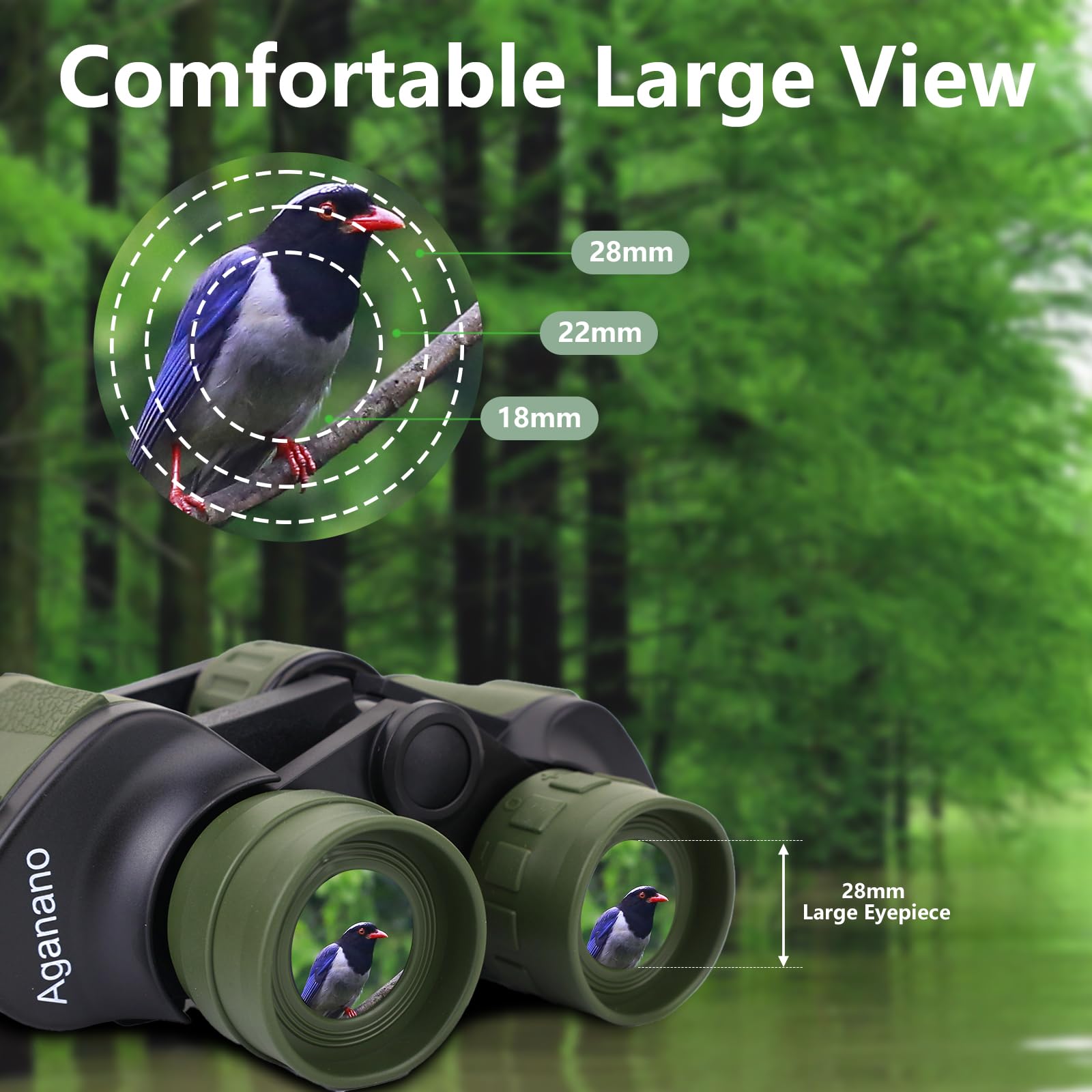 Aganano Binoculars For Adults High Powered With Phone Adapter - Compact Waterproof Hunting Binoculars For Bird Watching Hiking Concert Travel Theater With Bak4 Prism Fmc Lens