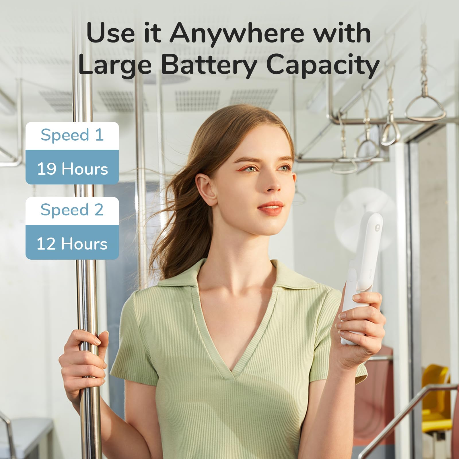 Jisulife 3 In 1 Hand Fan With Power Bank, Flashlight & 3-In-1 Handheld Fan Life7 With Powerful Wind