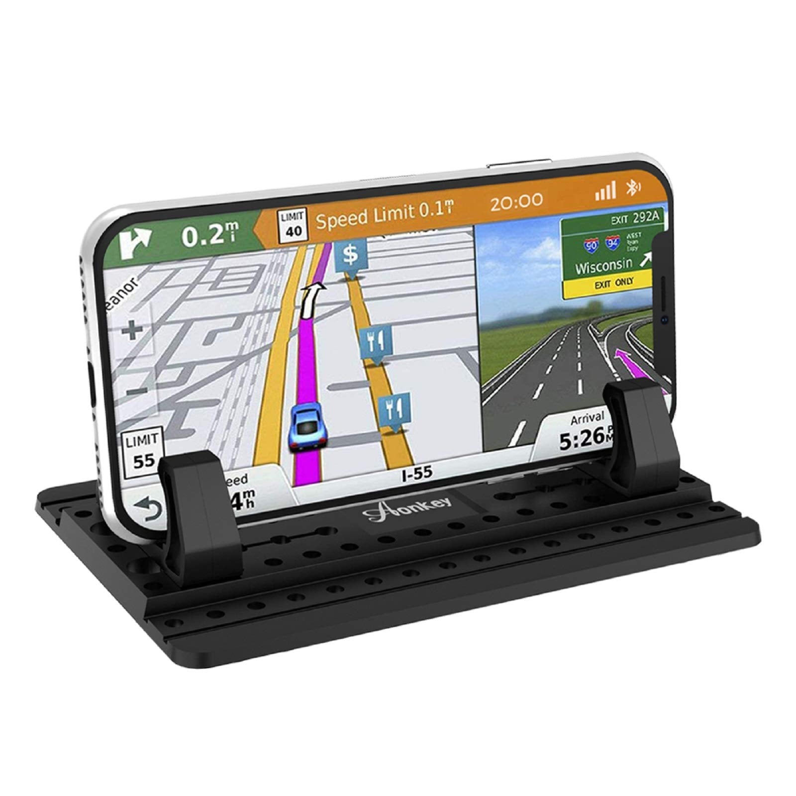 Aonkey Cell Phone Holder For Car, Dashboard Car Pad Mat Vehicle Gps Mount Universal Fit All Smartphones, Compatible With Iphone Xs/Xs Max Xr X 6S 7/8 Plus