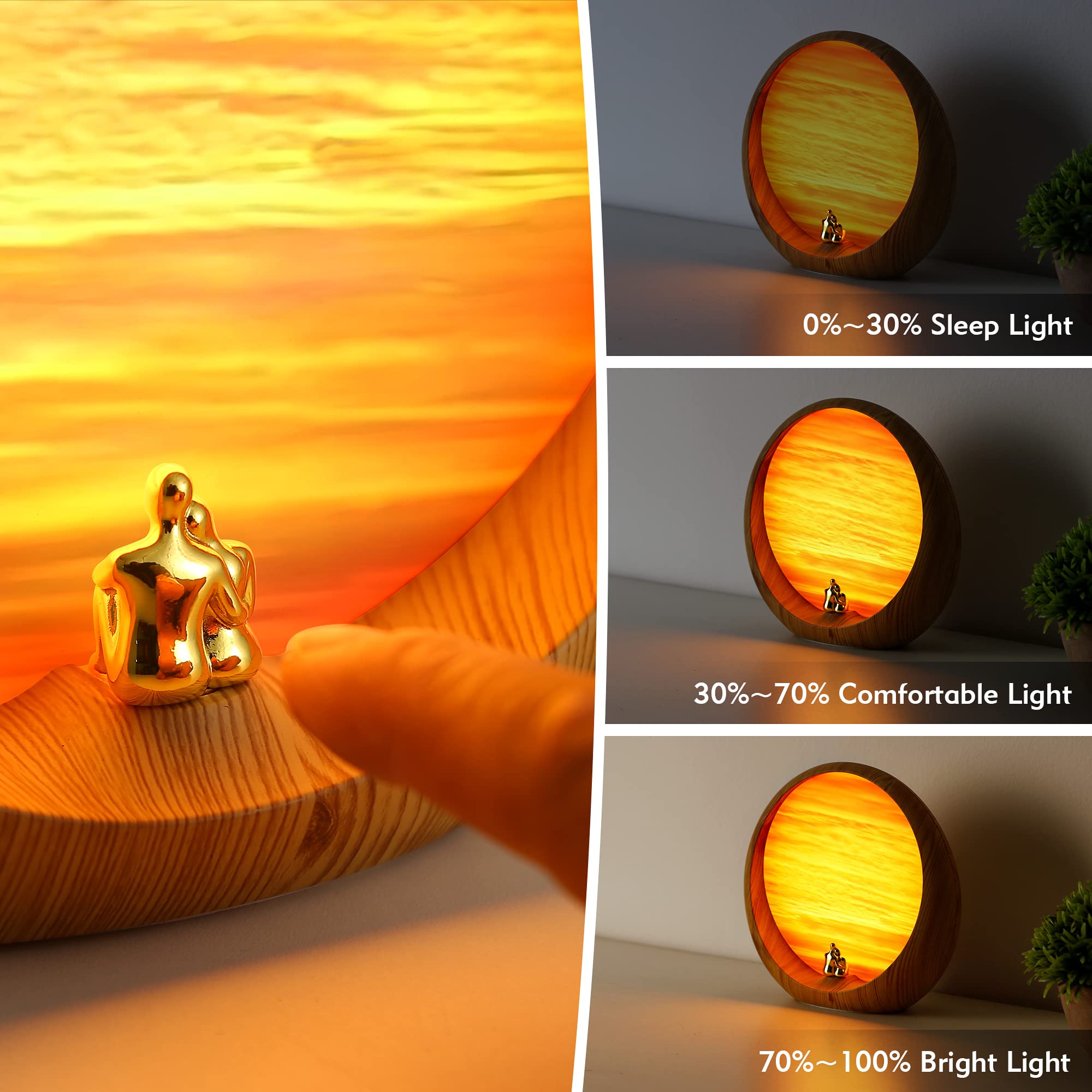 Mamre Golden Sunset Lamp Home Decorations Table Lamp For Wedding Anniversary Valentine'S Day Mother'S Day Birthday(Golden Sunset)