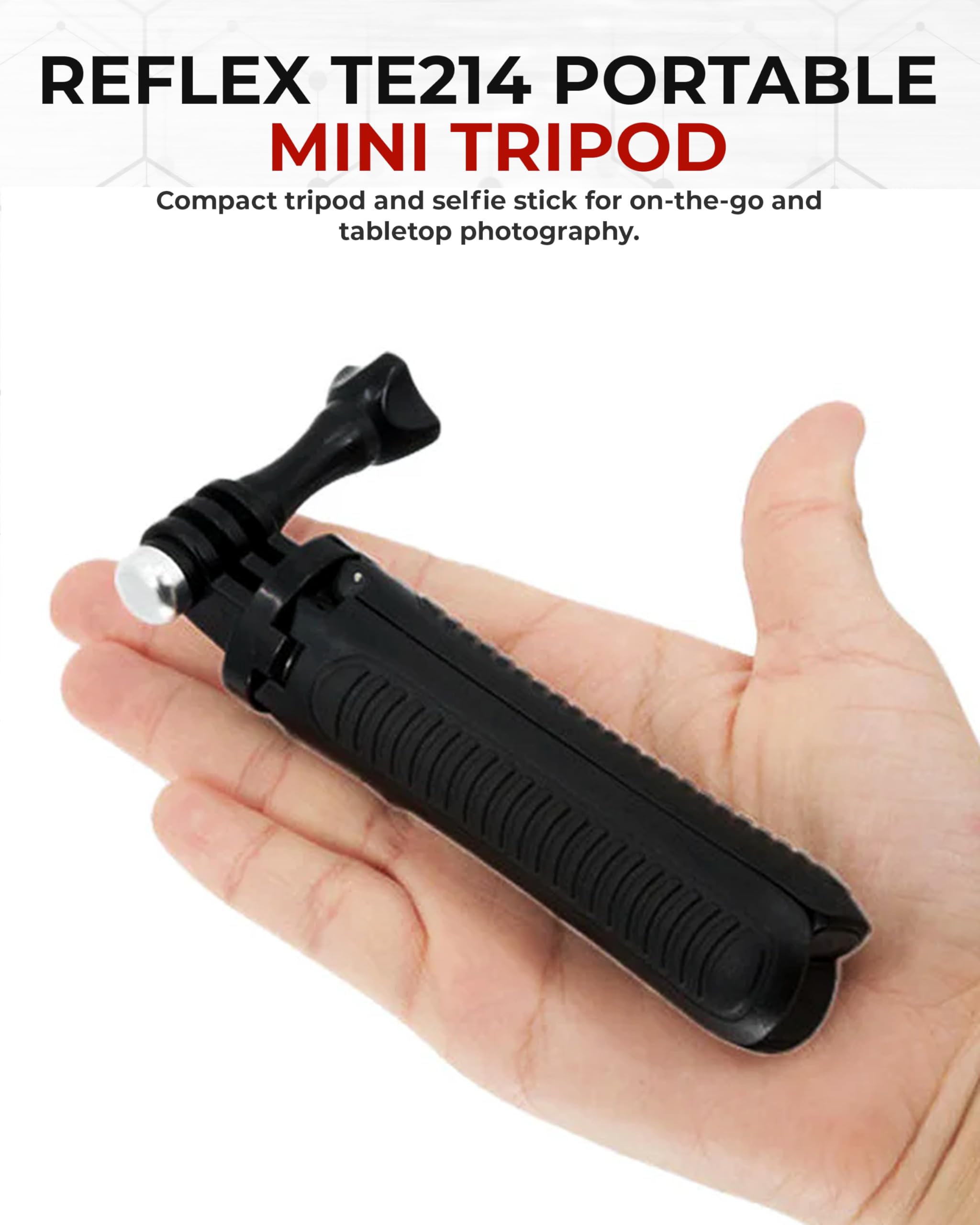 Reflex Camera 9.4" 23Cm Pocket Selfie Stick - Mini Tripod For Action Cameras 3 Adjustable Heights Compatible With Gopro Hero 13/12/11/10/9/8/Max, Dji Osmo Action 4/3/2/1, Insta 360 & Other Action Cams