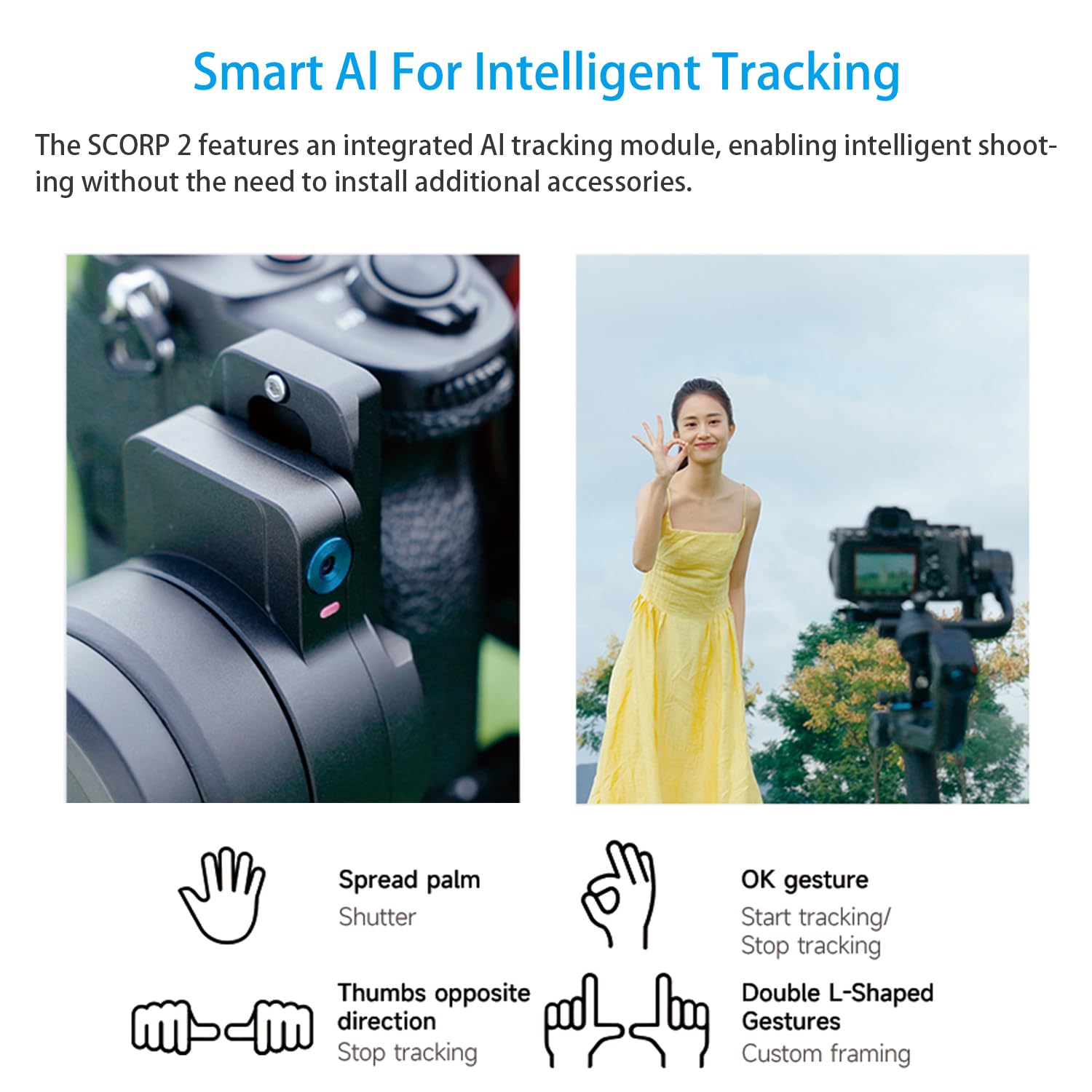Feiyutech Scorp 2 Gimbal Stabilizer For Dslr And Mirrorless Camera, Integrated Al Tracking Sensor, 3-Axis Camera Stabilizer For Sony Canon Panasonic Nikon, 2.5Kg Payload Touch Screen Vertical Shooting