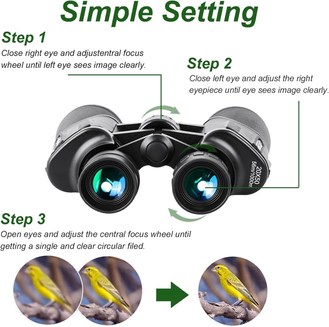 Allenjoy 20X50 Binoculars For Adults, Hd High Powered Professional Binoculars For Bird Watching Travel Stargazing Concerts Outdoor Sports-Bak4 Prism Fmc Lens,Waterproof, Fogproof With Phone Adapter