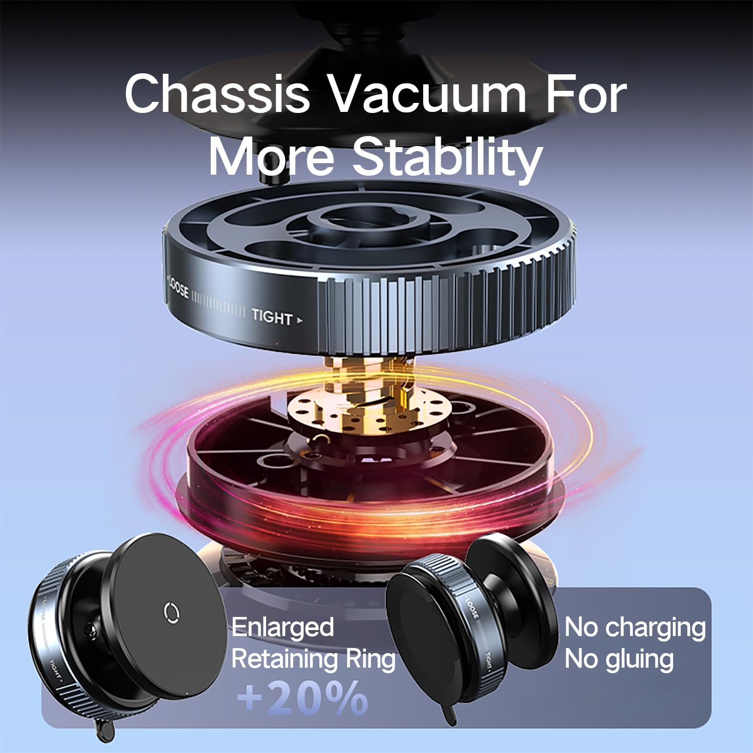 Dreambee Ultra Vacuum Magnetic Suction Car Phone Holder, 360° Rotatable Car Phone Mount, Suction Cup Car Phone Mount For Iphone 16/15/14/13/12 & All Smartphones, Hands- Holder For Car/Mirror/Glass