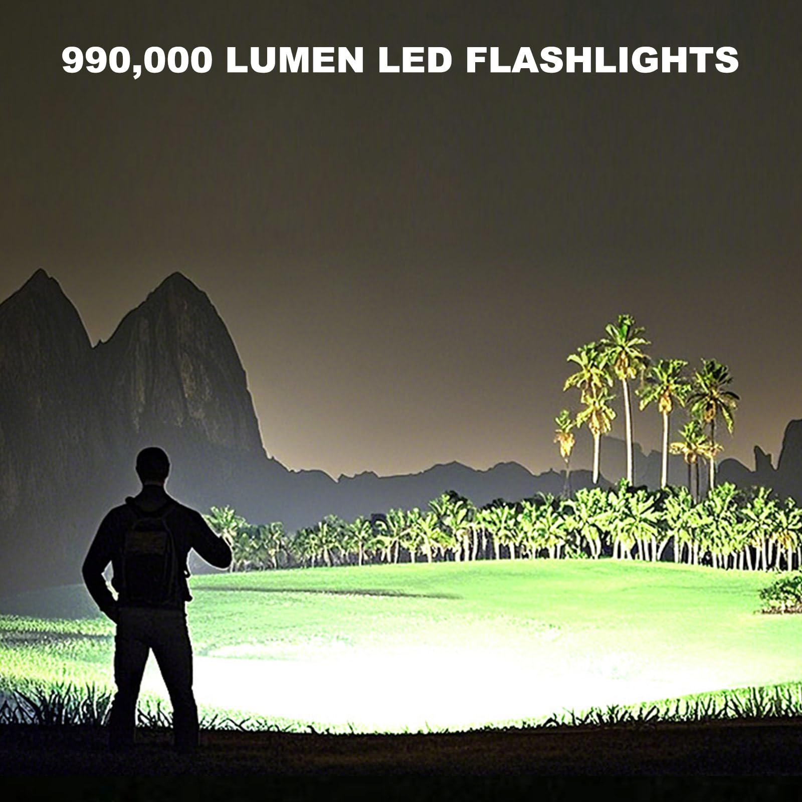 Lylting 4 Pack Rechargeable Led Flashlights High Lumens, 990,000Lm Super Bright Flashlight, Adjustable Powerful Flash Light With Usb Cable & 5 Modes, Waterproof Handheld Flashlight For Home Camping