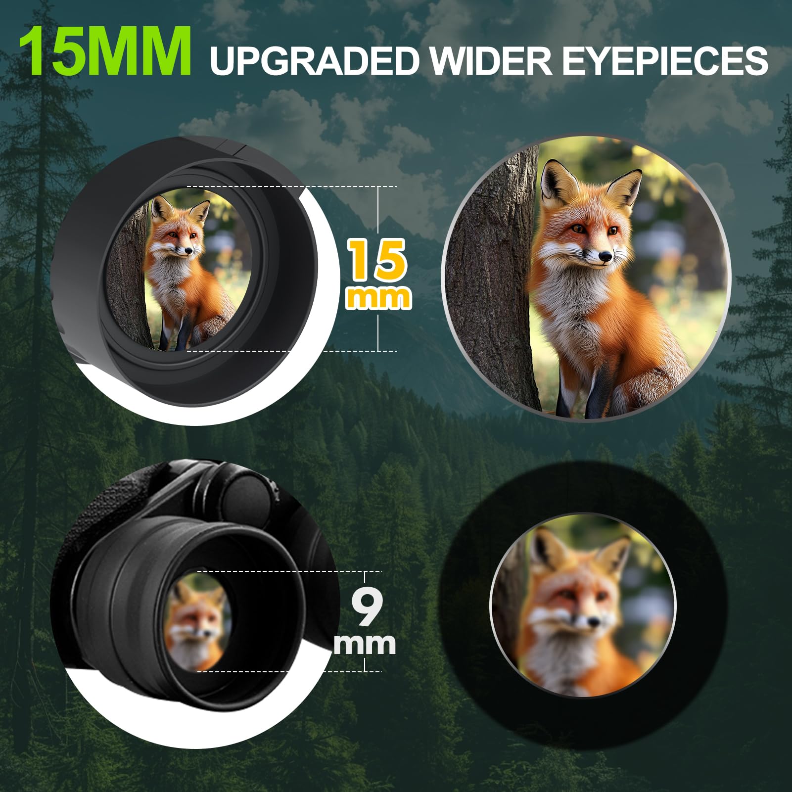 Wozel 10X25 Compact Hd Binoculars: Large Eyepiece Waterproof Binocular With Low Light Vision,High Powered Easy Focus Binoculars For Bird Watching,Outdoor Hunting,Travel,Sightseeing