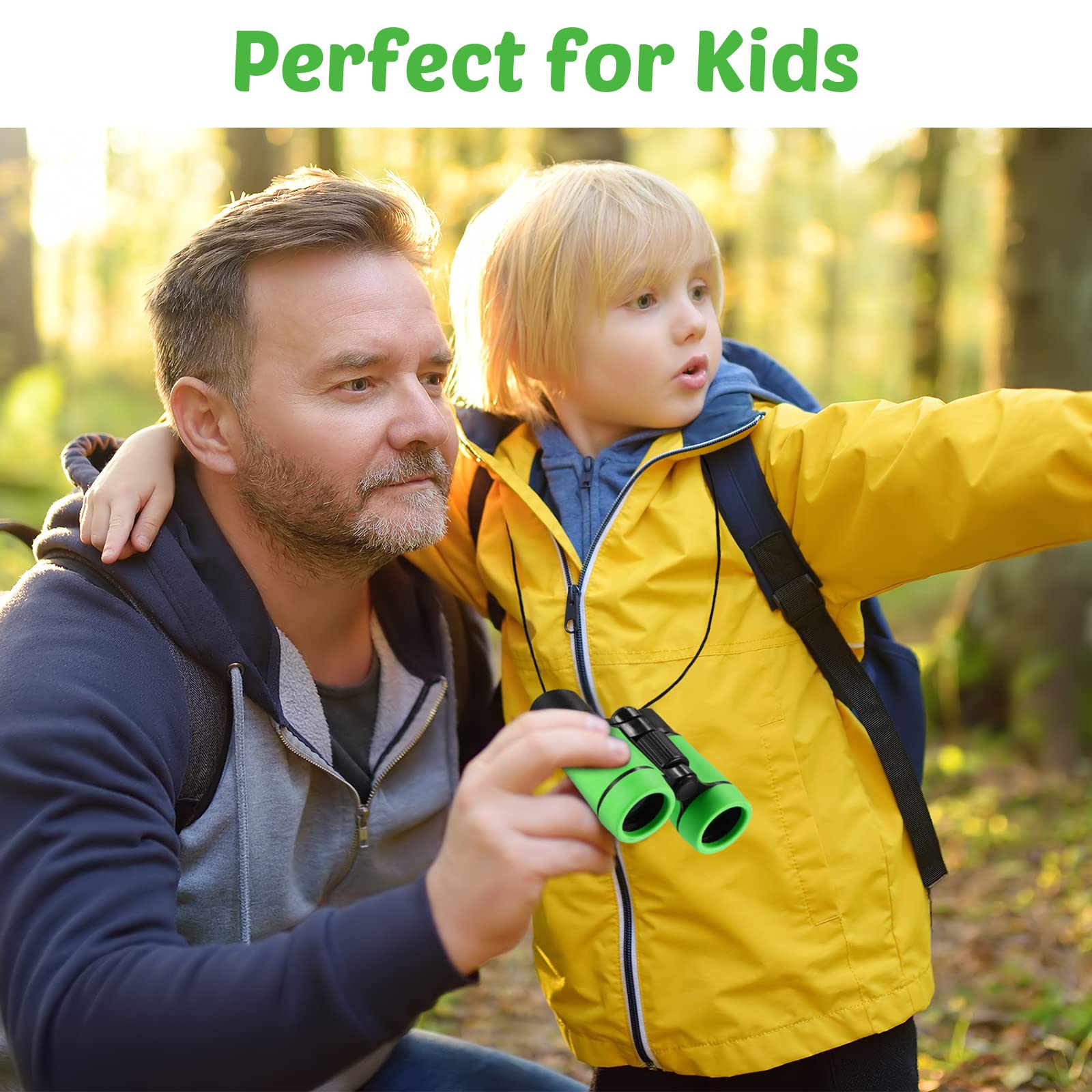 Yunsailing 9 Pack Kid Binoculars Shockproof Mini Compact Binoculars  For 3-12 Years Boys Girls Folding Small Telescope For Kids Bird Watching Camping Outdoor Play, 9 Colors