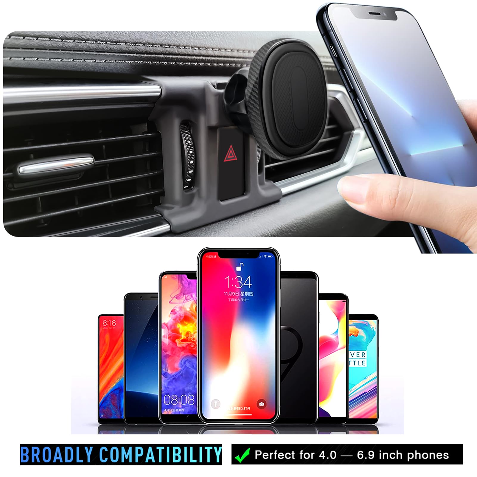 Mengfly Car Phone Holder, Car Air Vent Phone Stand Mount, For Mazda Cx-5     2020 2019 2018 2017, Auto Dashboard Magnetic Navigation Bracket, For Iphone, Samsung And All Smartphone
