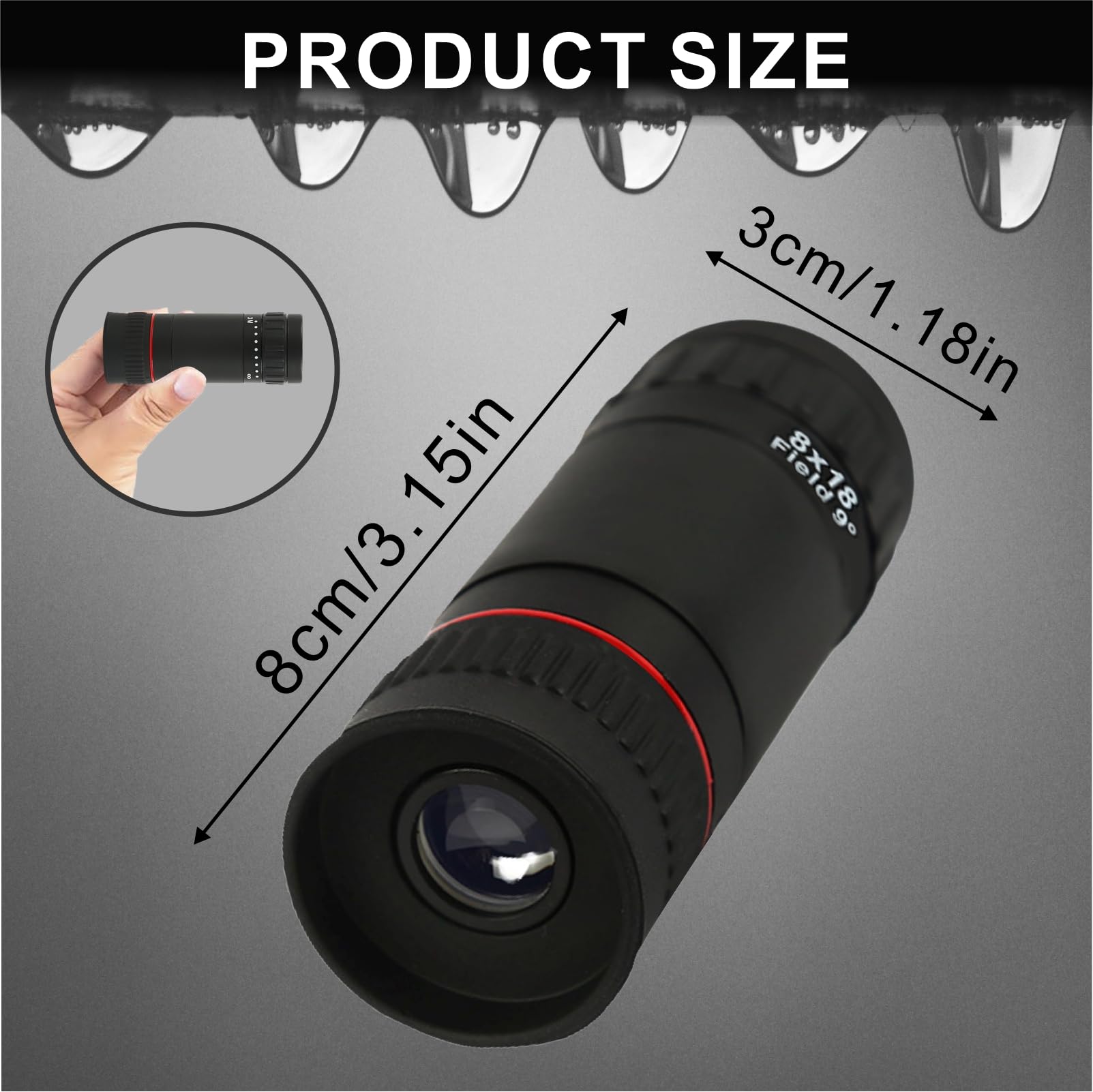 Electrilucn 8X18 Mini Monocular Telescope Monoculars For Adults High Powered Hd Portable Monocular Shimmering Night Vision Lightweight Pocket Monoscope For Kids
