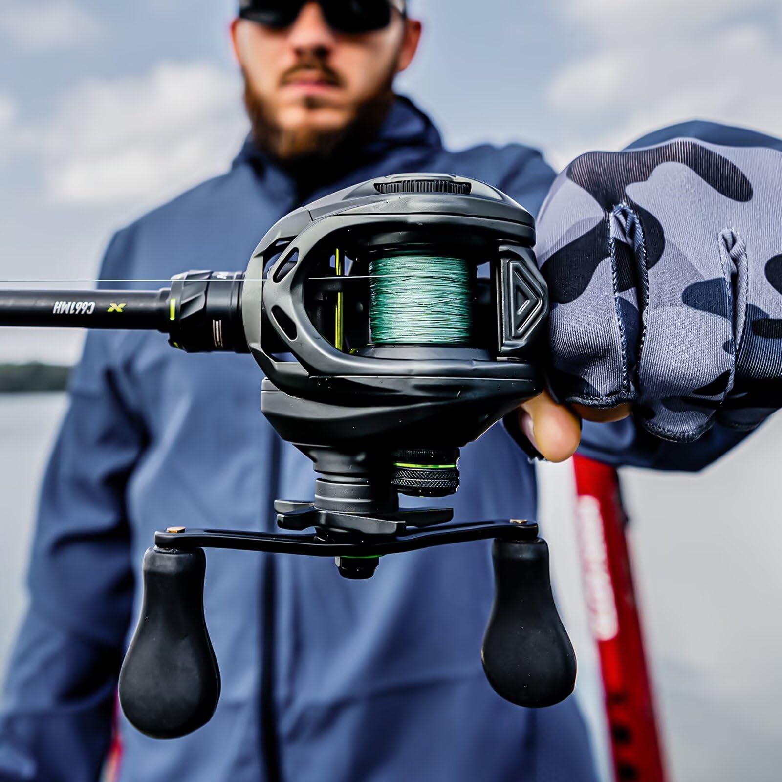 Handing M1 Baitcasting Fishing Reel 17.64 Lbs Max Drag Baitcasting Reels Lower Profile Design Bait Caster Reel 7.2:1 Gear Ratio Baitcaster Fishing Reels, 8-Button Magnetic Braking System